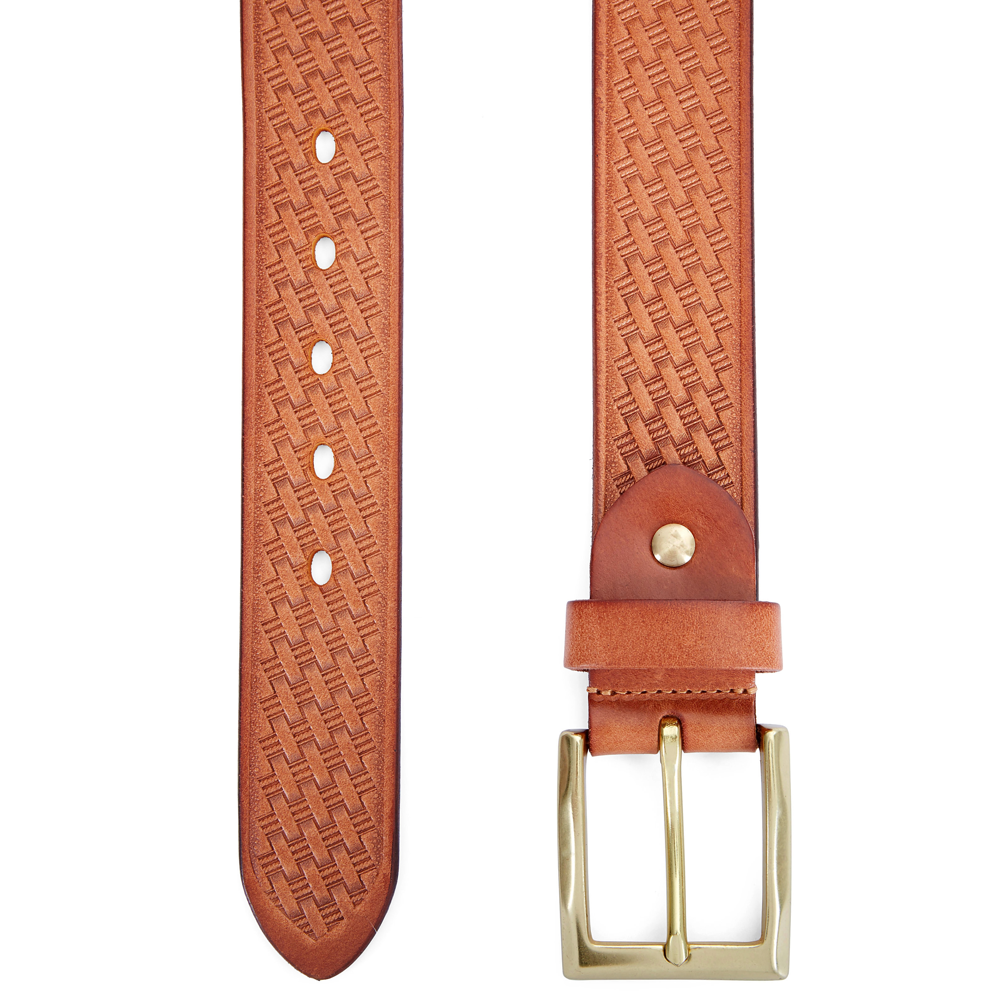Präglat Vävt Konjakfärgat Bälte - 2