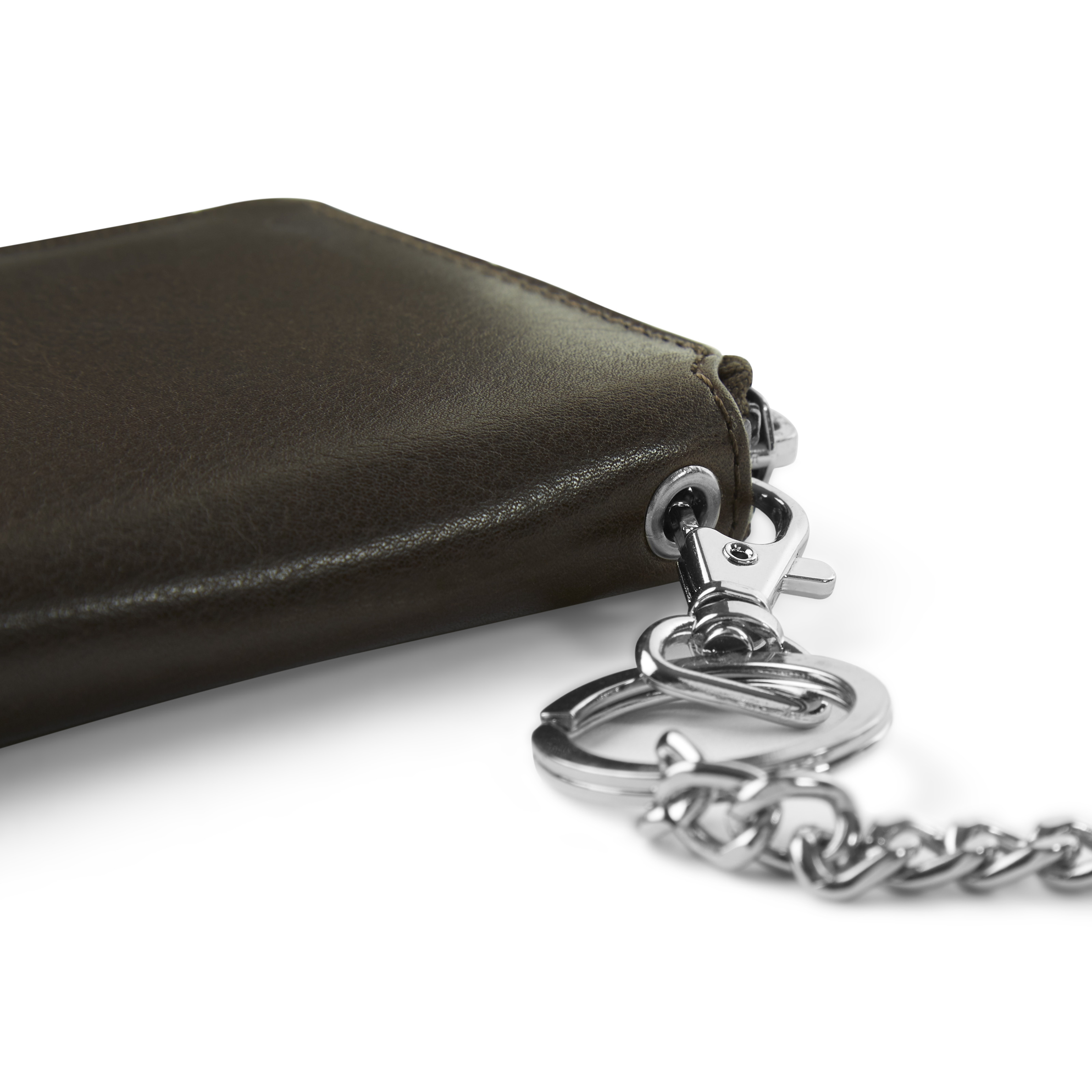 Cartera de cuero marrón oscuro RFID Larson - 11