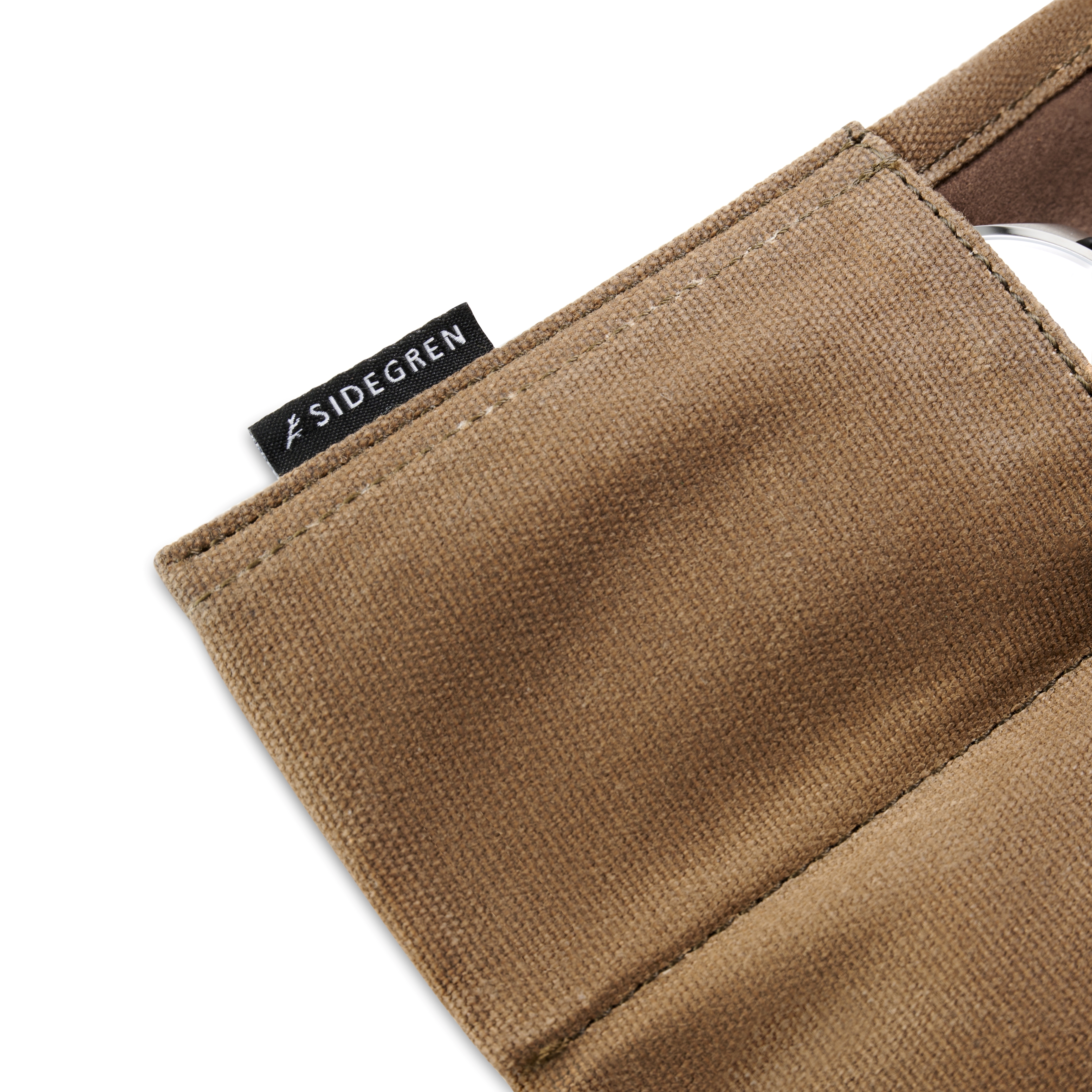 Olivovo-zelené voskované plátené rolovacie puzdro na 5 hodiniek - 5