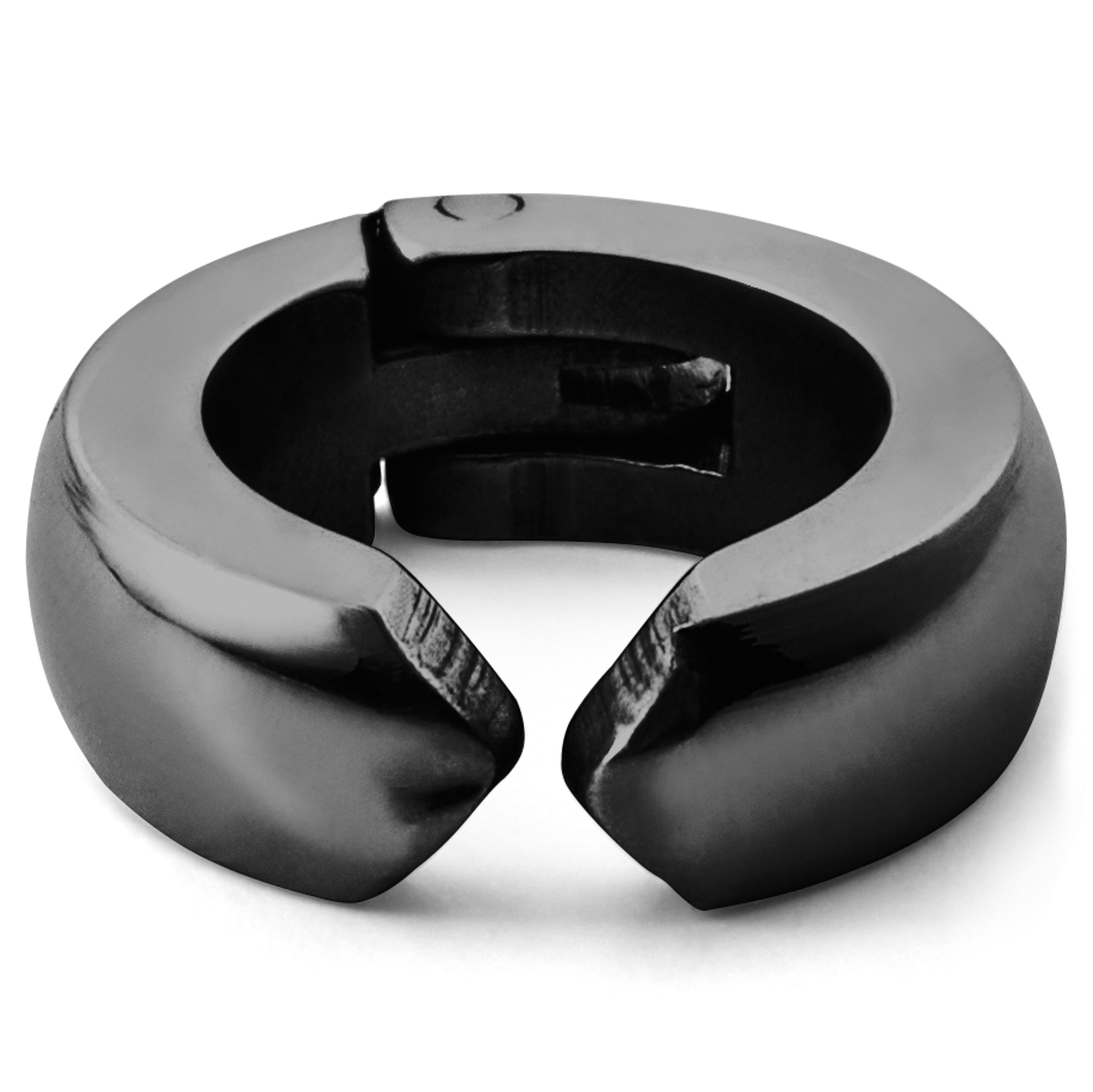 Klipová kruhová náušnica Floyd v čiernej farbe 