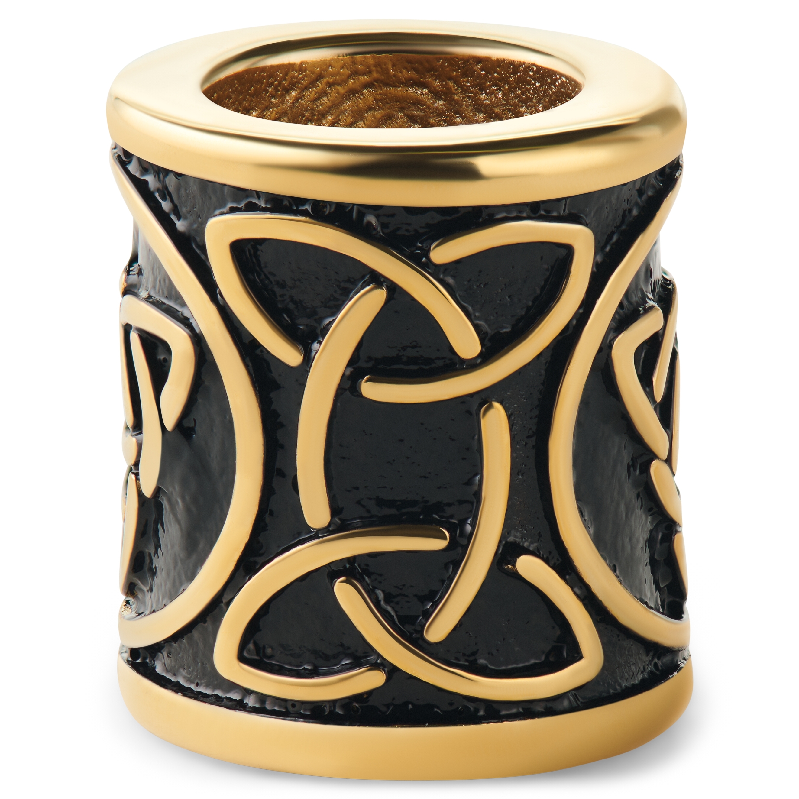 Gold-tone Stainless Steel Celtic Knot Beard Ring - 3