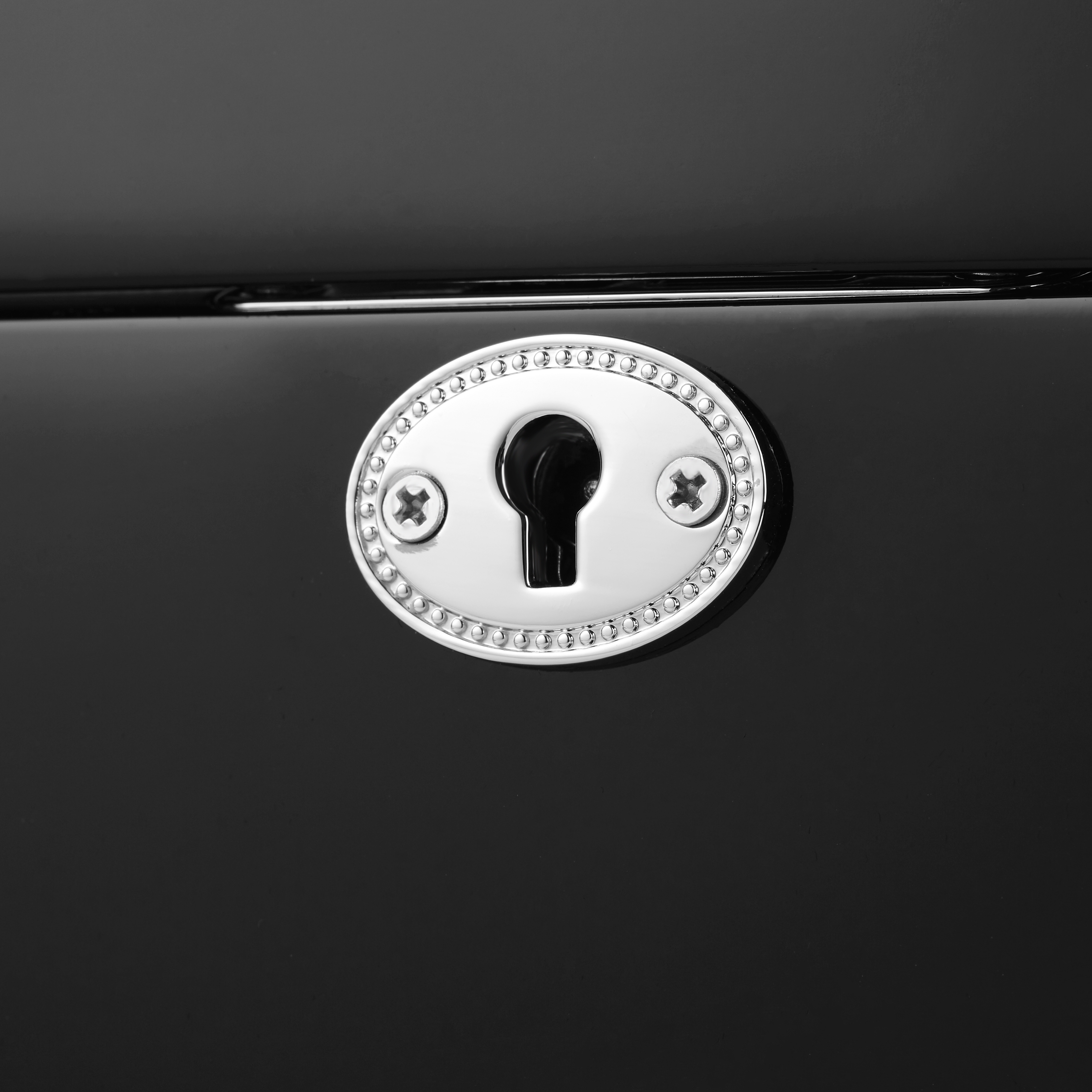 Afsluitbare Gepolijste Ebbenhouten Rotary Horlogekast - 5 horloges - 4