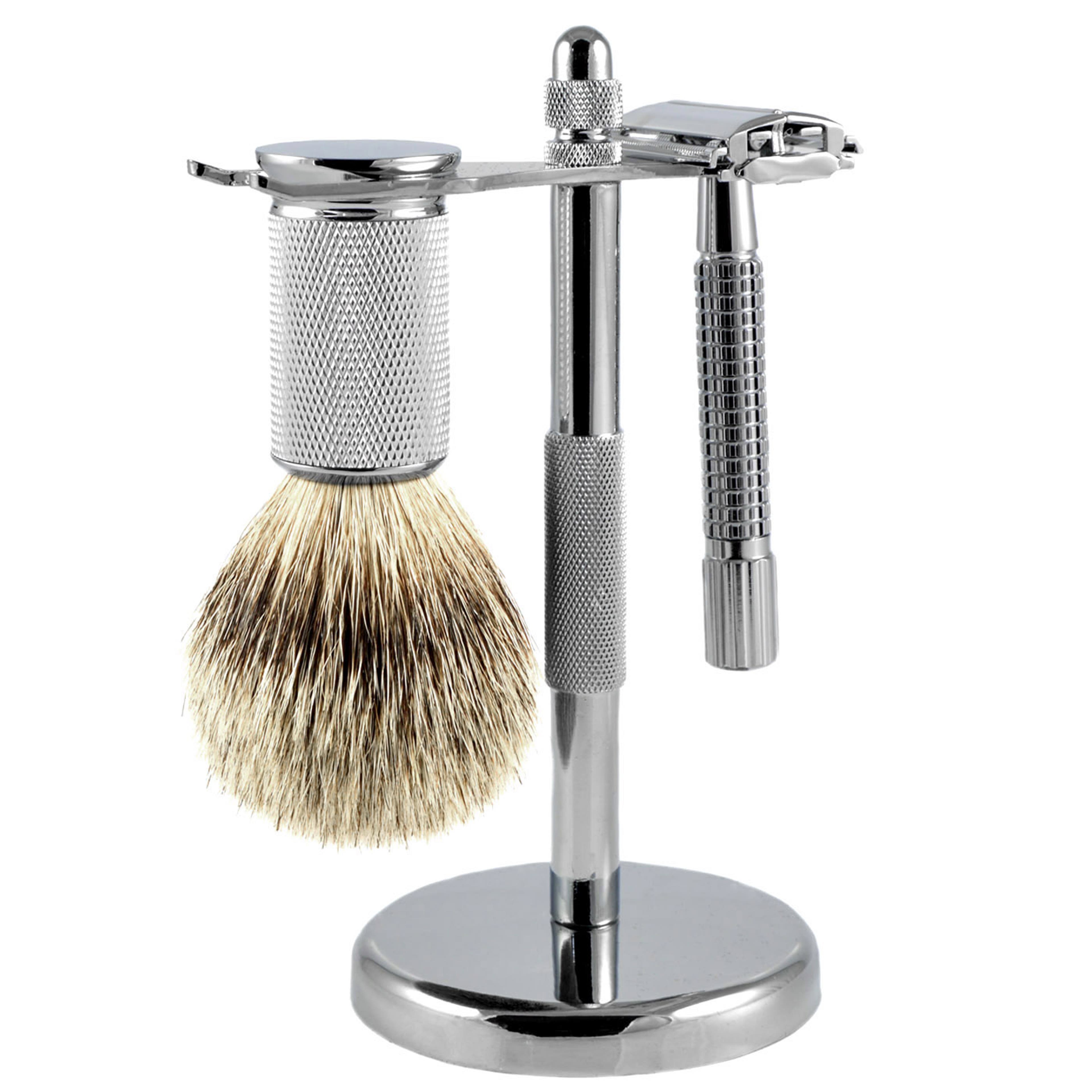 Conjunto de barbear com Pêlos de Texugo "Silvertip"