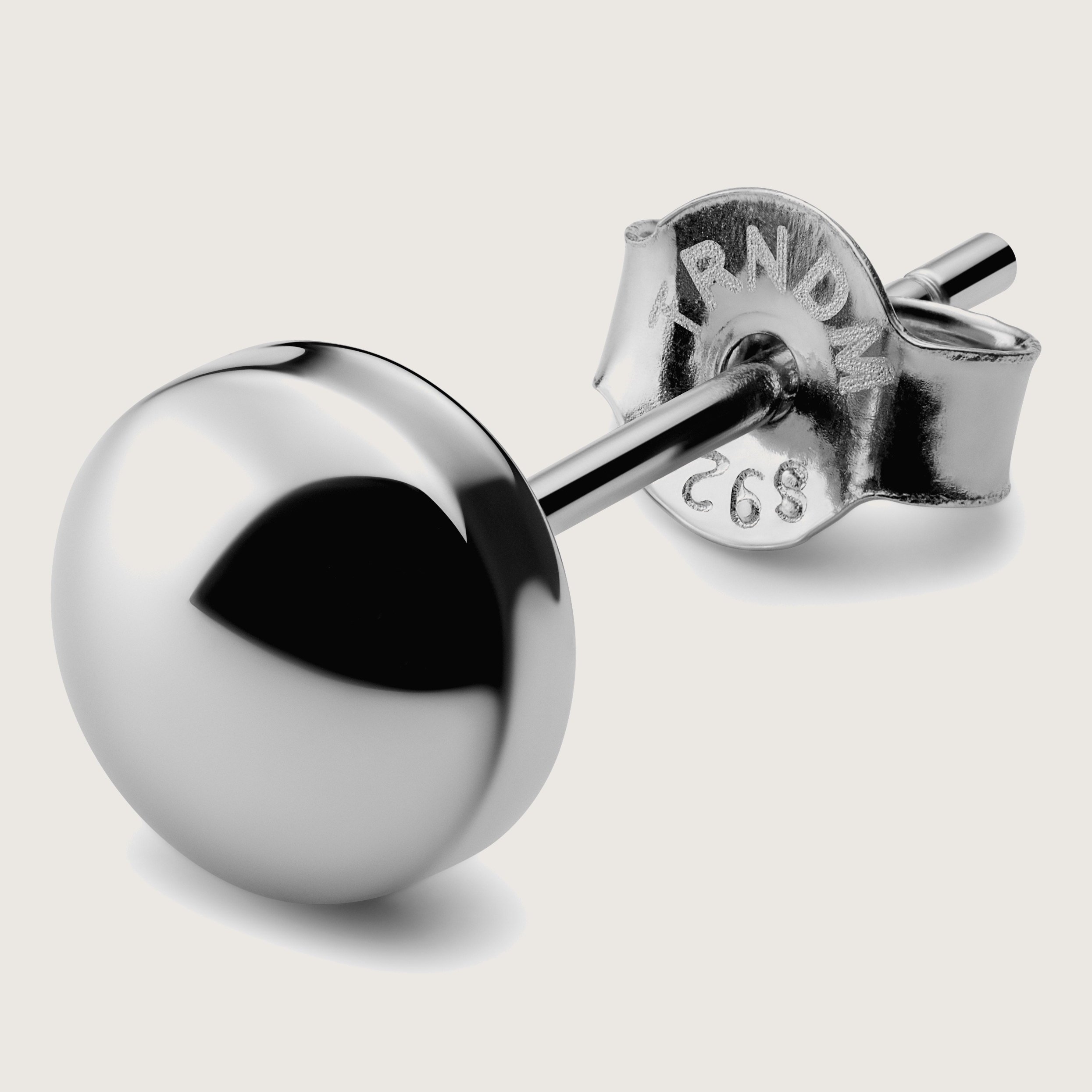 SILVER925 BELT STUD EARRINGS/シルバー/ピアス 6 mm Rhodium-Plated 925 Sterling Silver Stud Earring | In stock