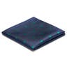 Navy Blue Double-Sided Pocket Square with Hearts