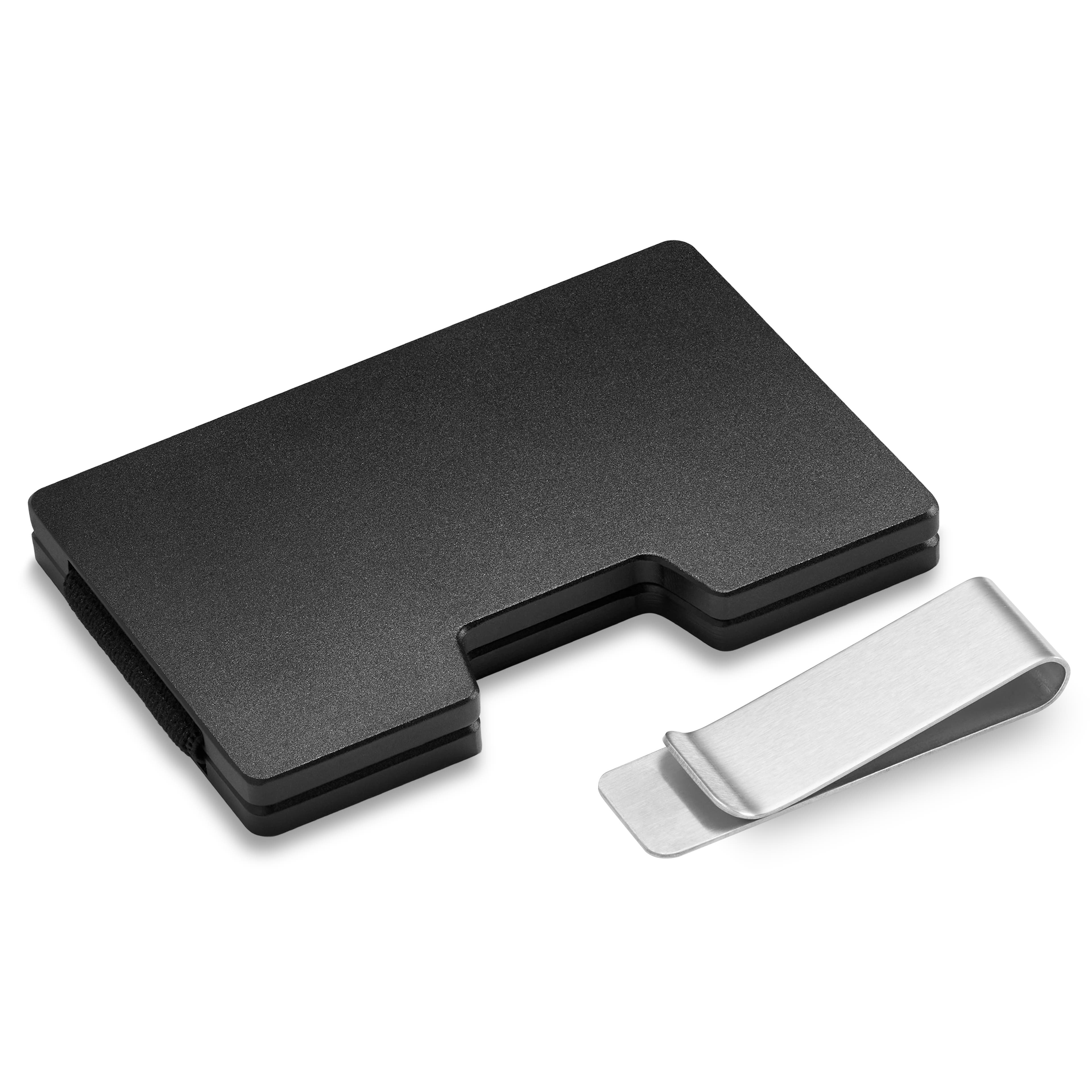 Suport de card cu blocare RFID și clips pentru bancnote