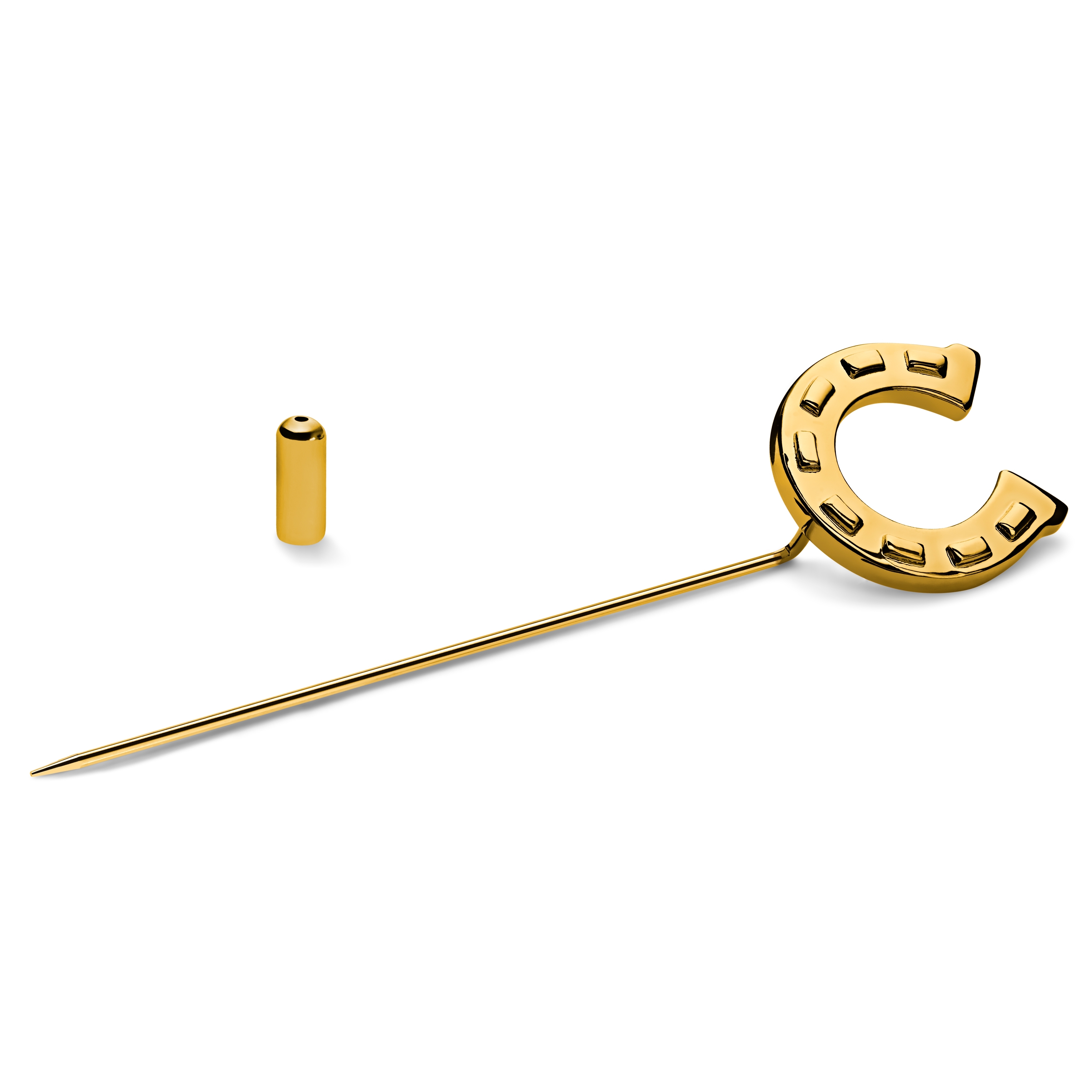 Gold-Tone Horseshoe Lapel Pin - 2