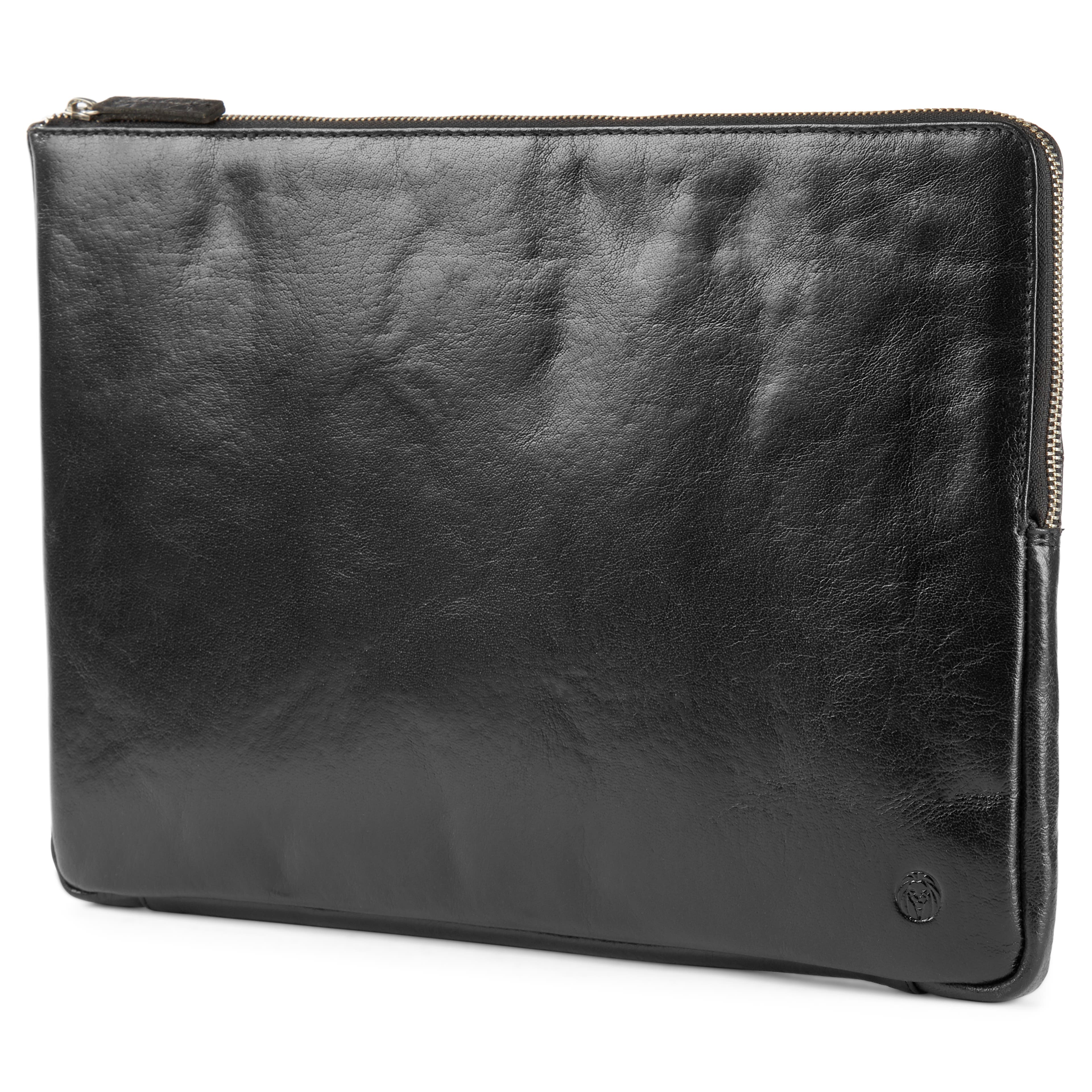 California | Small Black Leather Laptop Sleeve