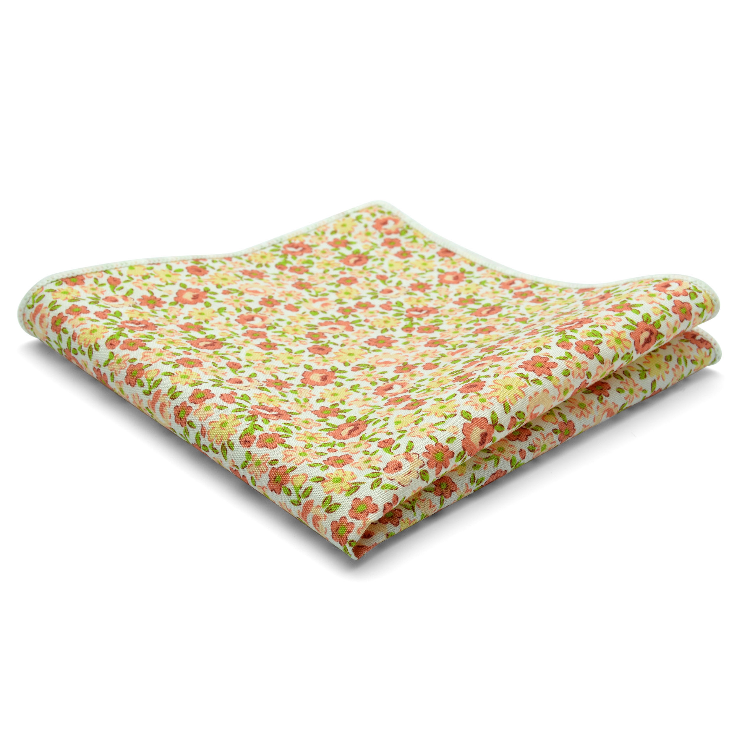 Oranssikukallinen Puuvilla Taskuliina - 1