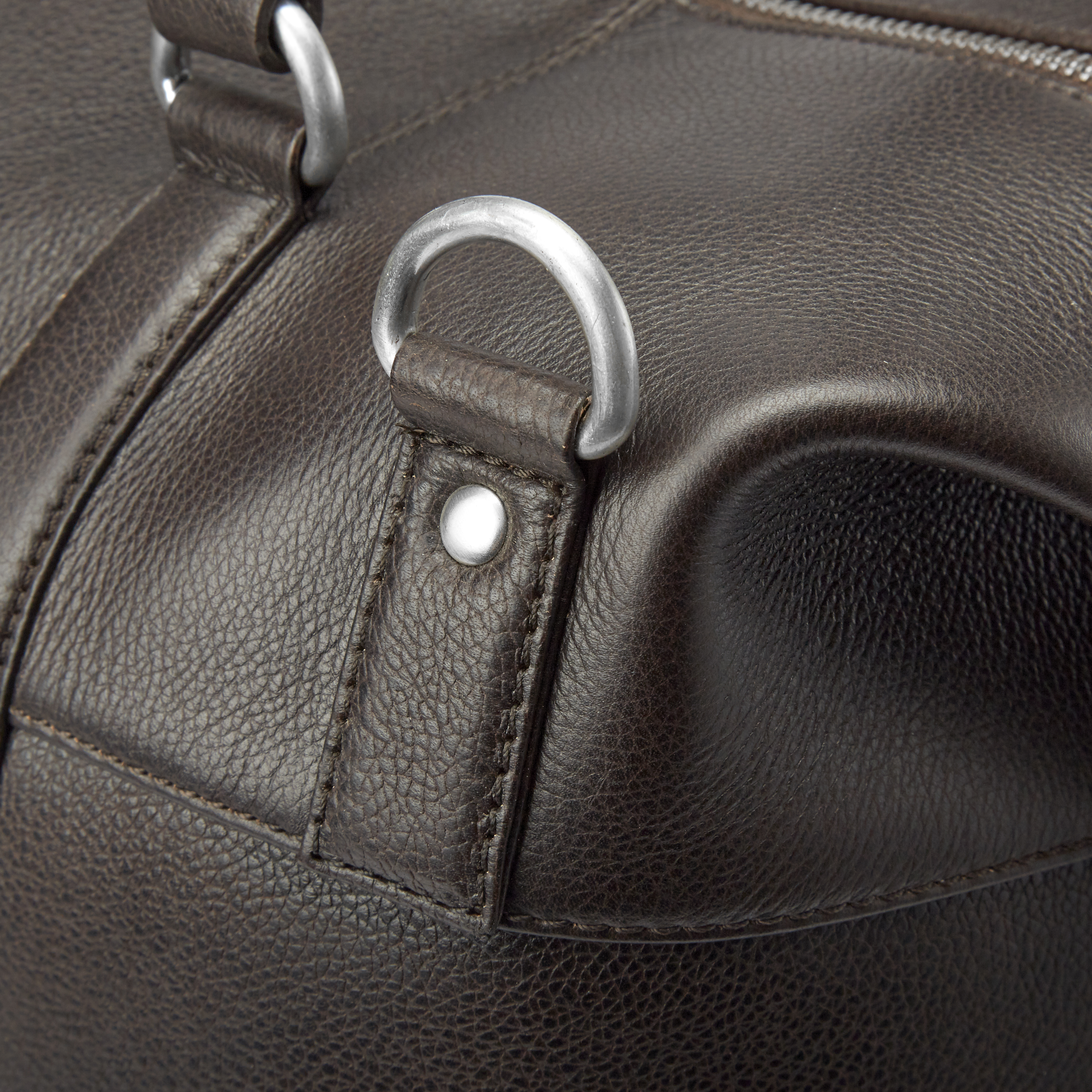 Sean Dunkelbraune Leder Wochenendtasche - 11