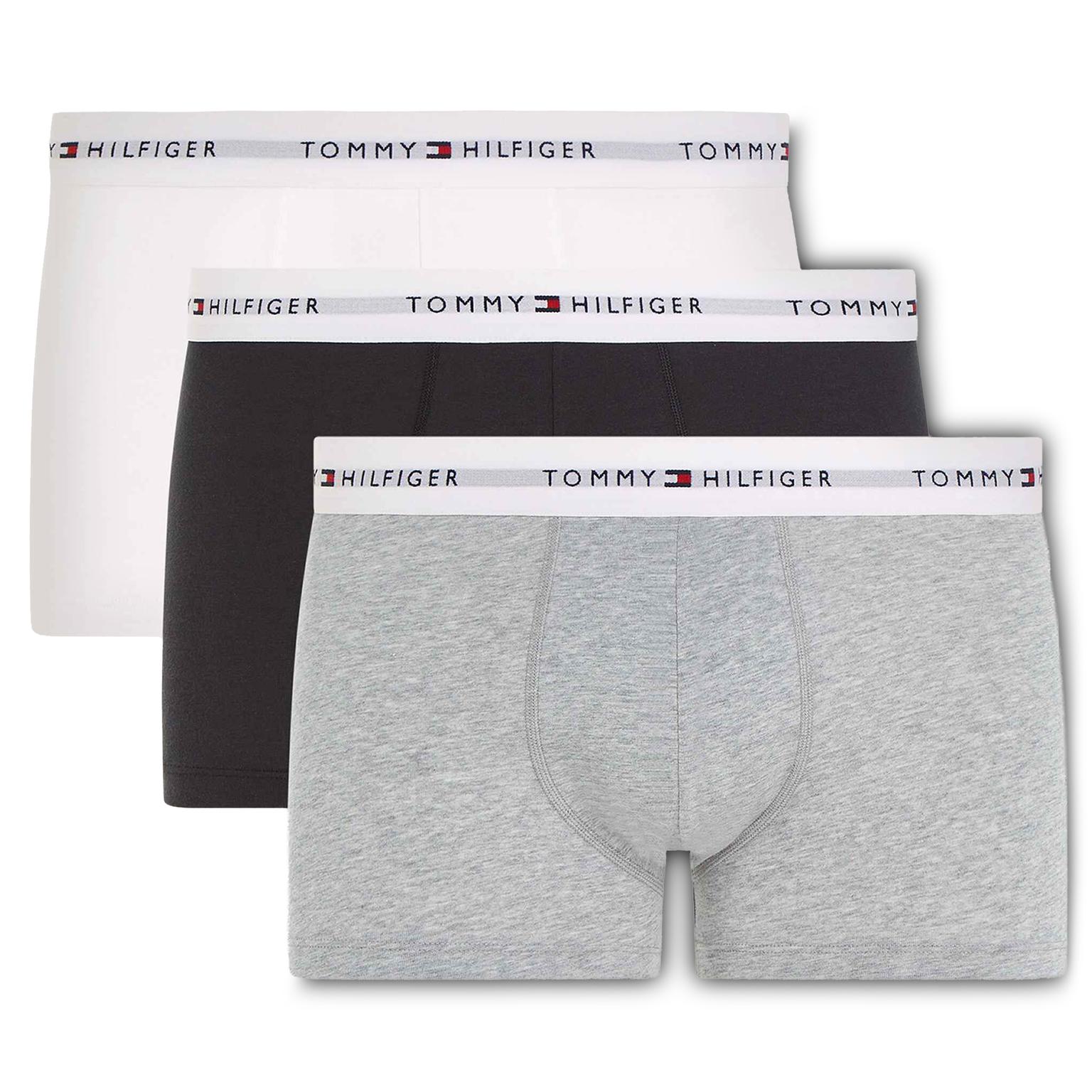 Boxeri Tommy Hilfiger tip OUC (set de 3), în culorile gri, negru și alb Boxeri Tommy Hilfiger tip OUC (set de 3), în culorile gri, negru și alb