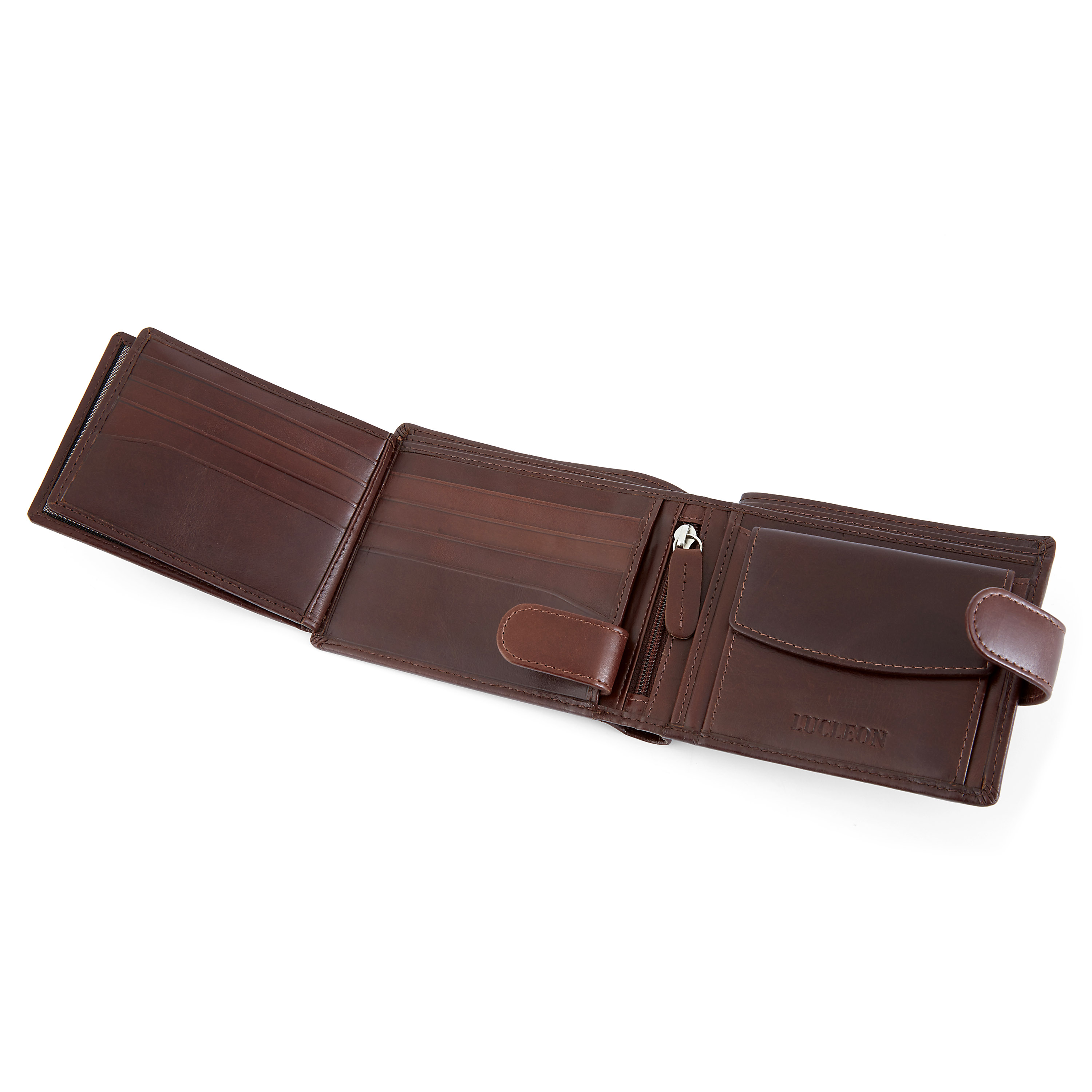 Bruine Ergonomische Leren Jasper Portemonnee - 9