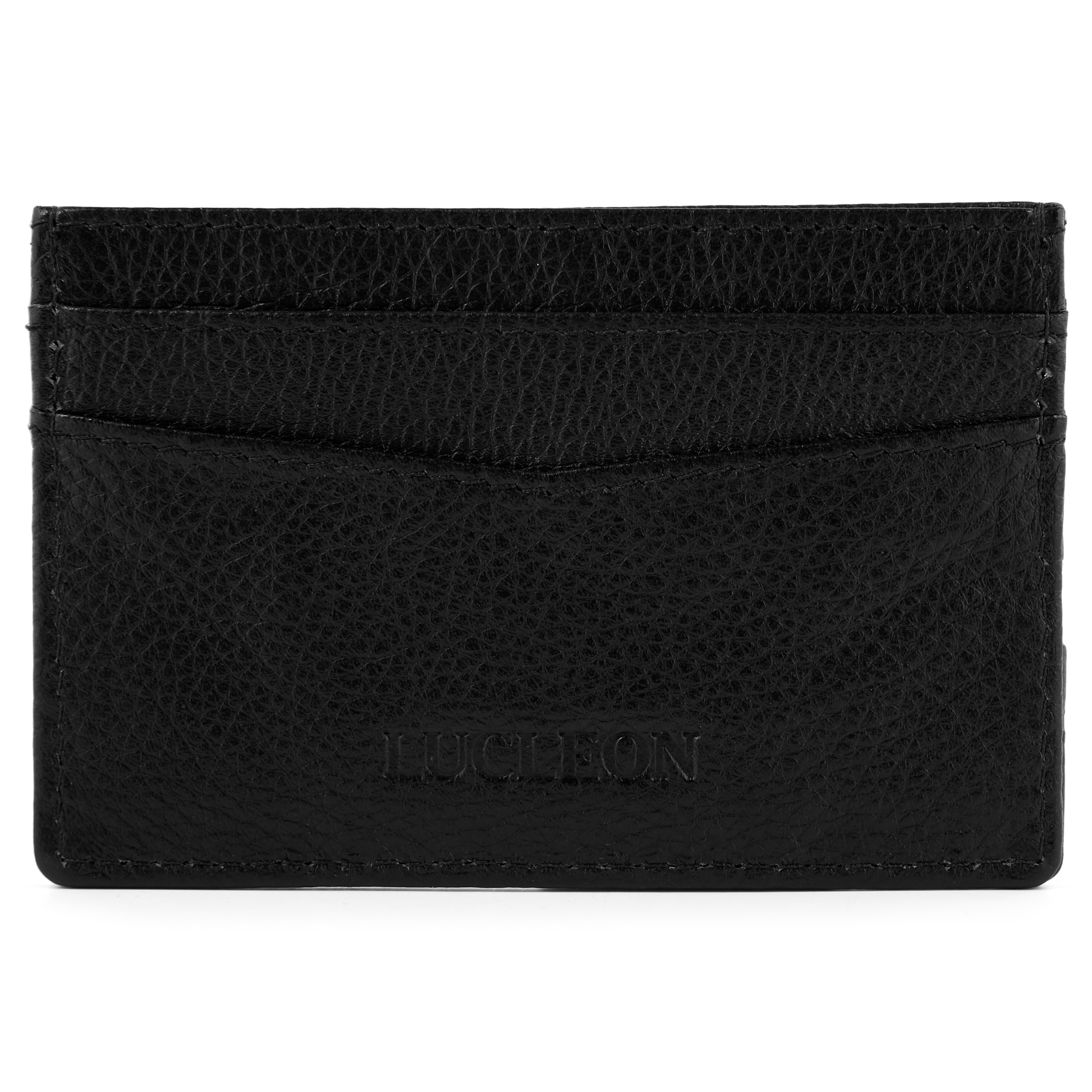Larry | Black Leather RFID Card Holder - 2