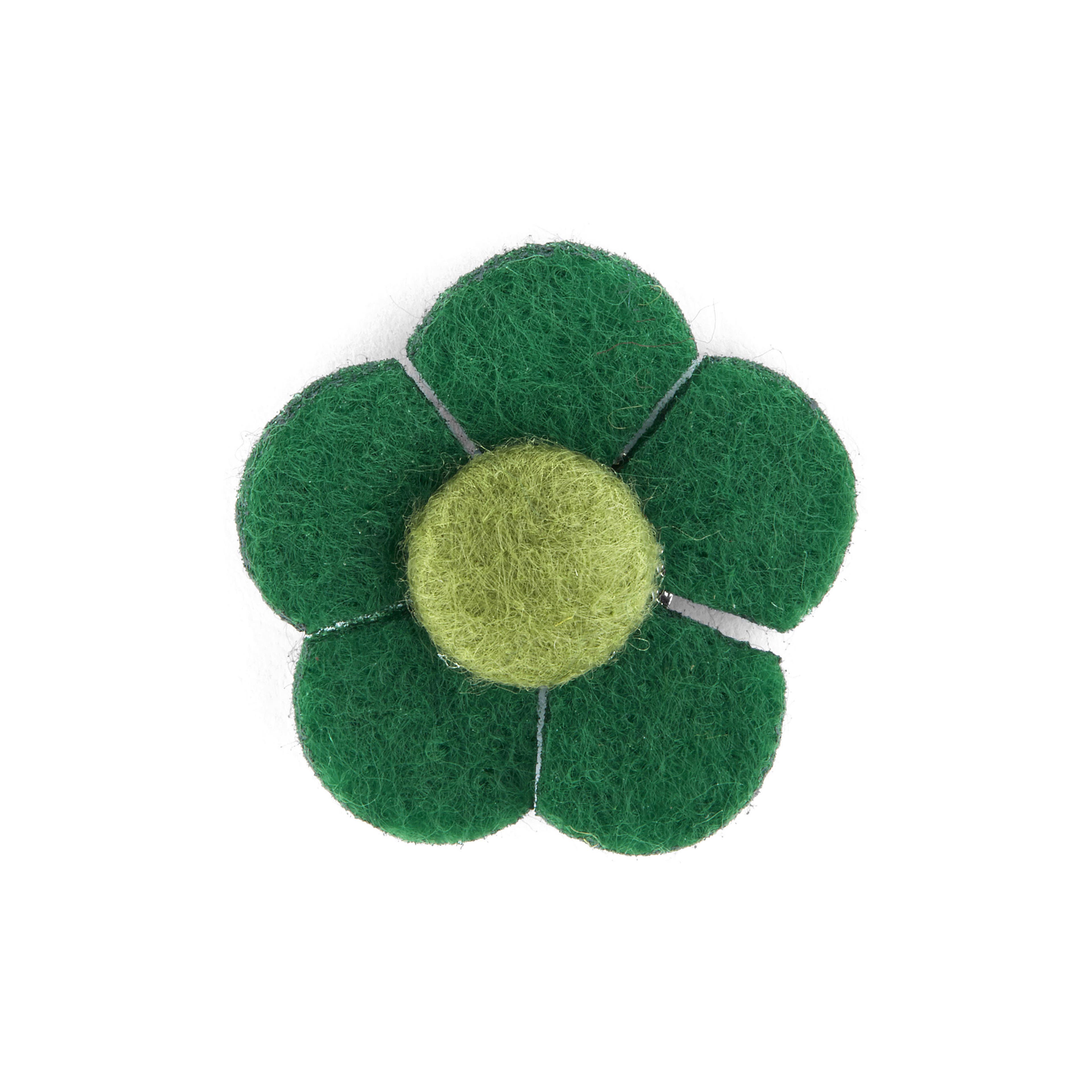 Broche de solapa con flor verde