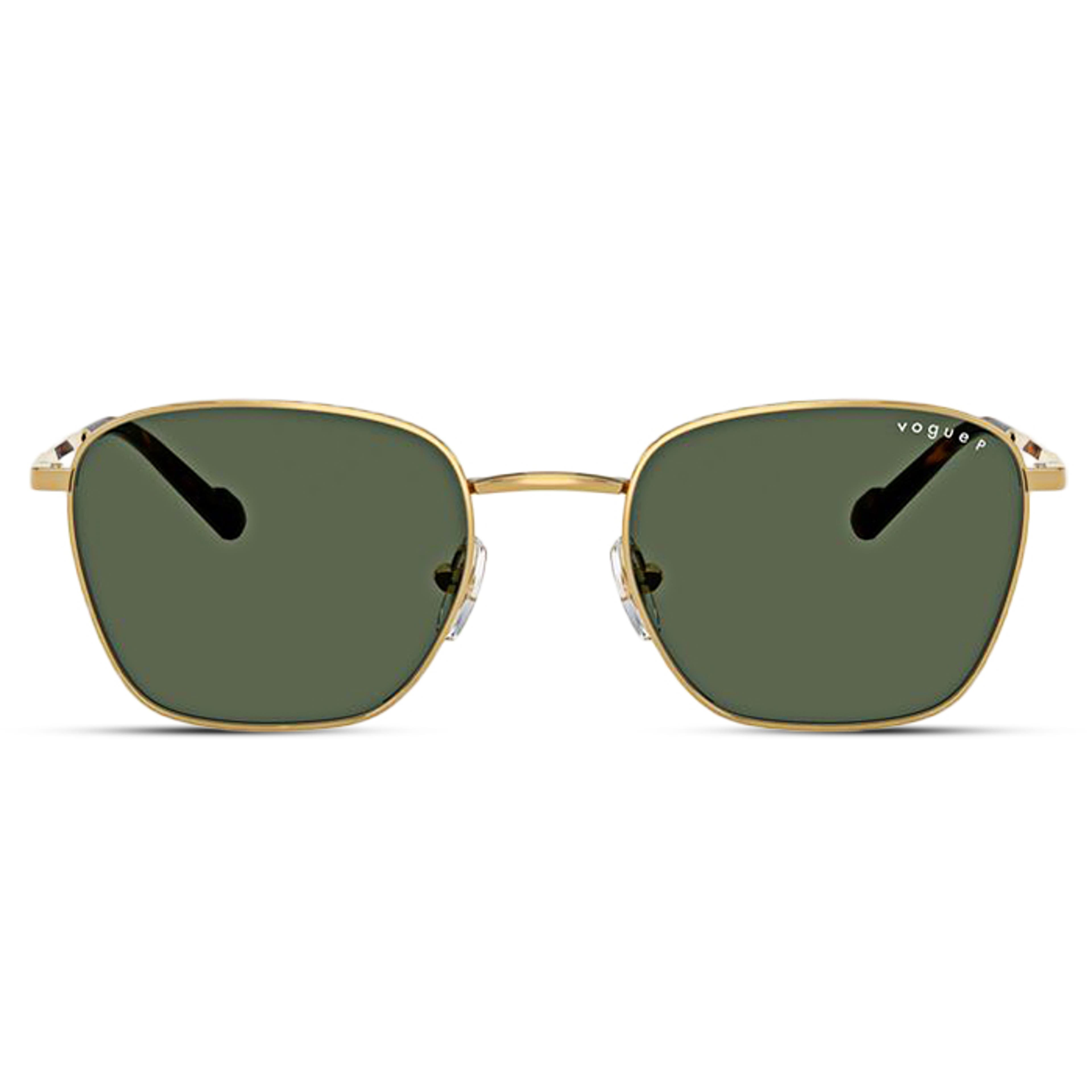 Hexagonal Gold-Tone & Green Polarised Sunglasses | Vogue 0VO4322S Hexagonal Gold-Tone & Green Polarised Sunglasses | Vogue 0VO4322S