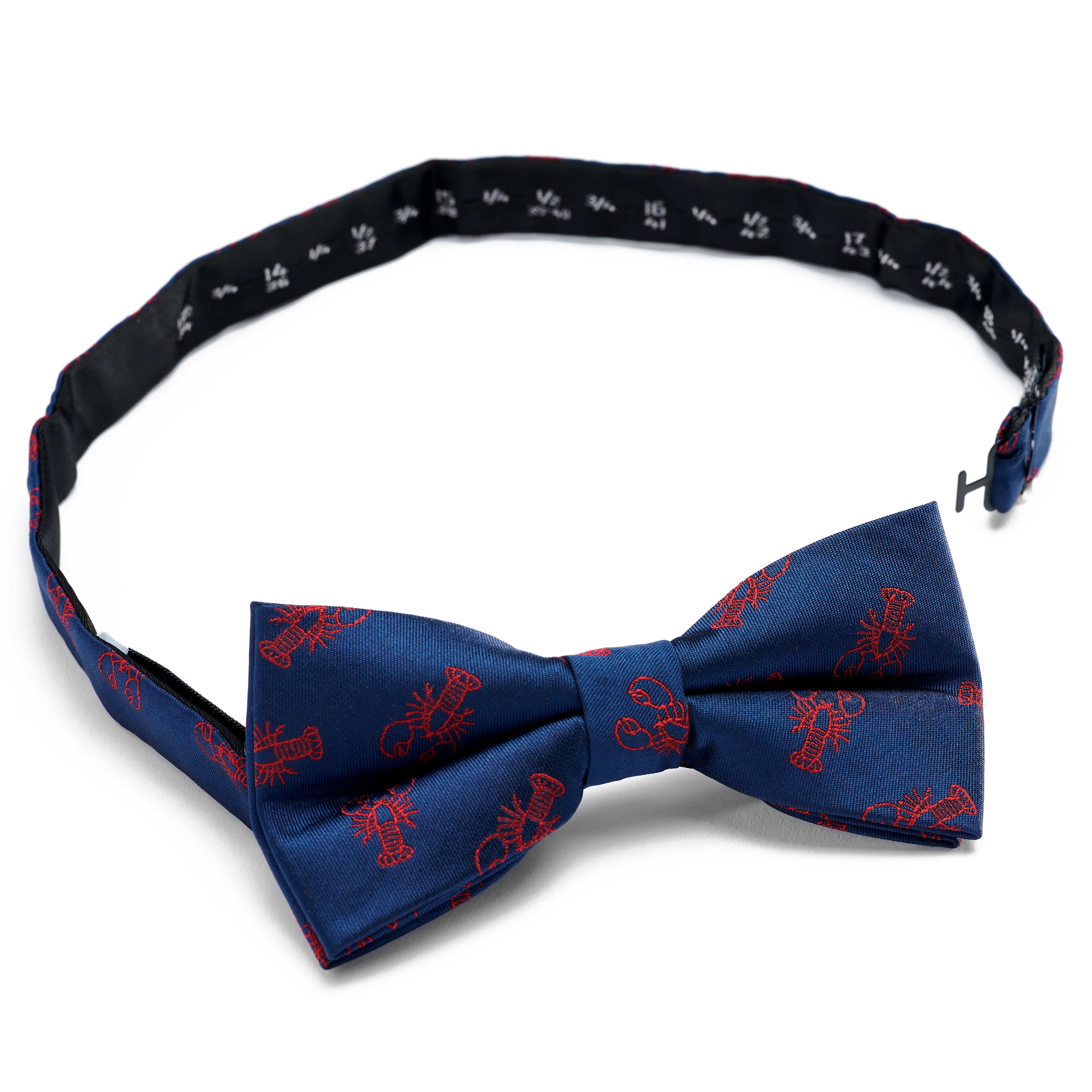 Granatowa wstępnie zawiązana muszka w homary - 2