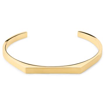 Bracelet manchette angulaire réglable en acier inoxydable doré mat de 5 mm Bracelet manchette angulaire réglable en acier inoxydable doré mat de 5 mm