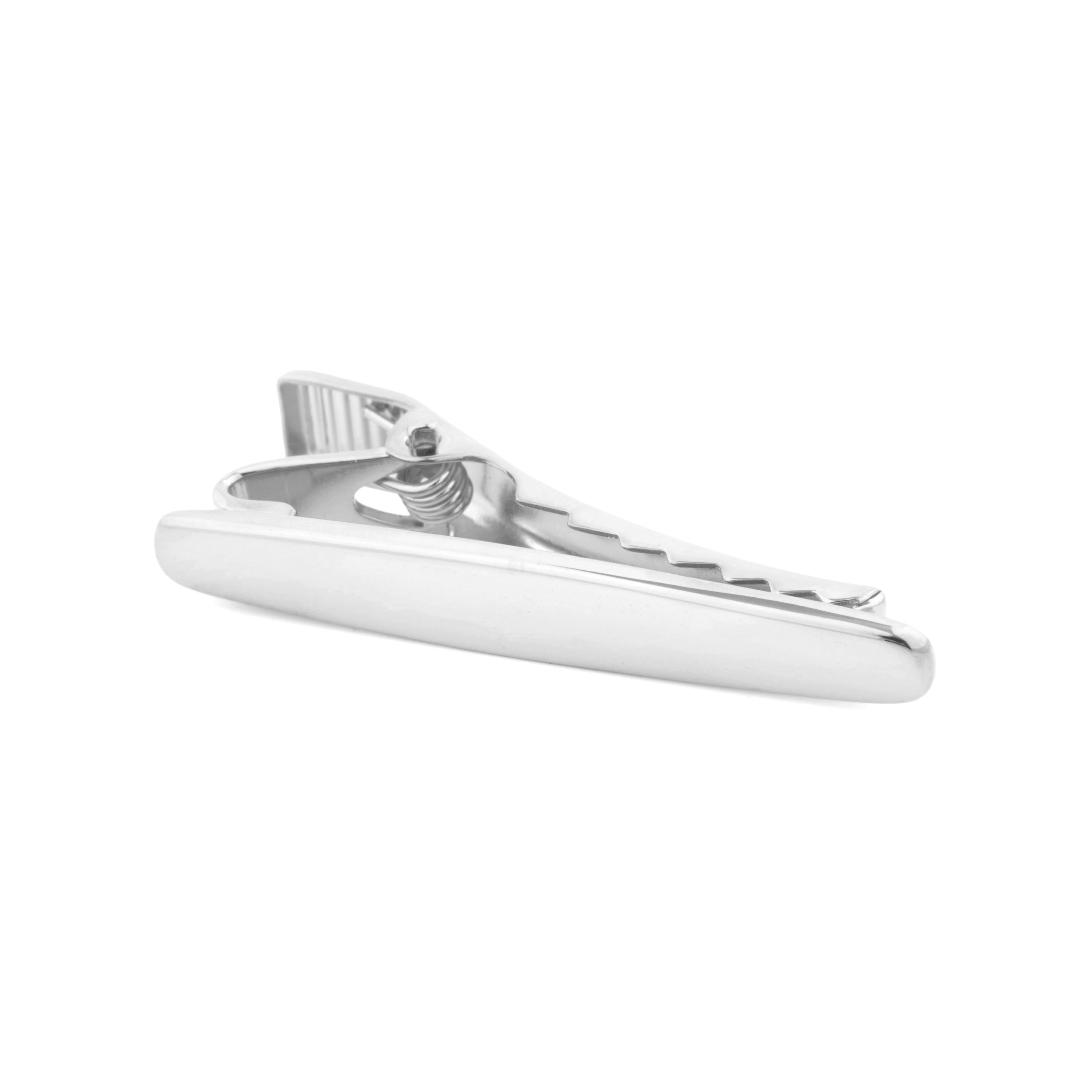 925s Silver Short Oval Tie Clip - 2