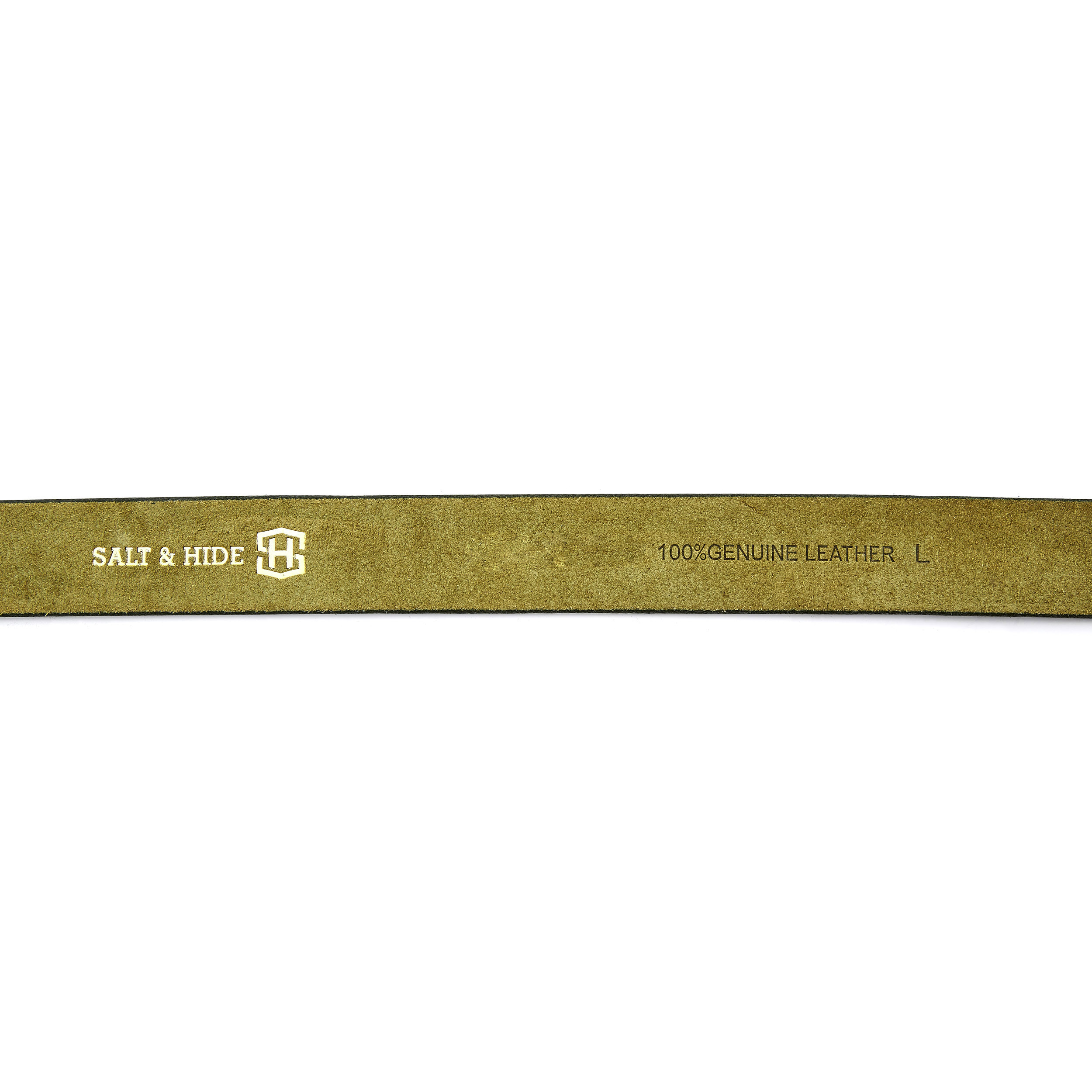 Olive Green Leather Rawhide Belt - 3