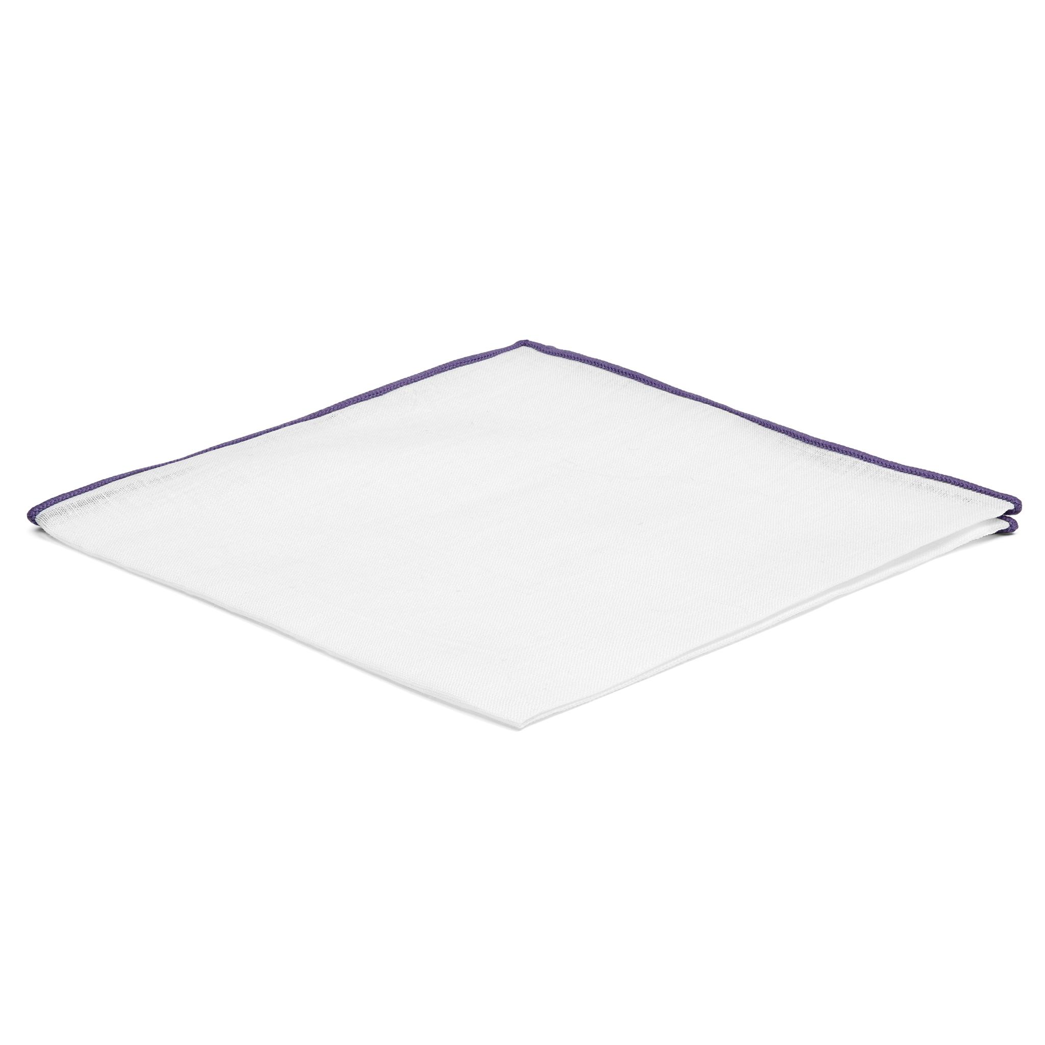 Fazzoletto da taschino in cotone bianco con finiture in pizzo Fazzoletto da taschino in cotone bianco con finiture in pizzo