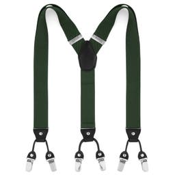 Wide Forest Green Clip-On Braces