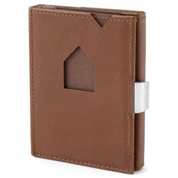 Brown Leather Card Holder With RFID Blocker