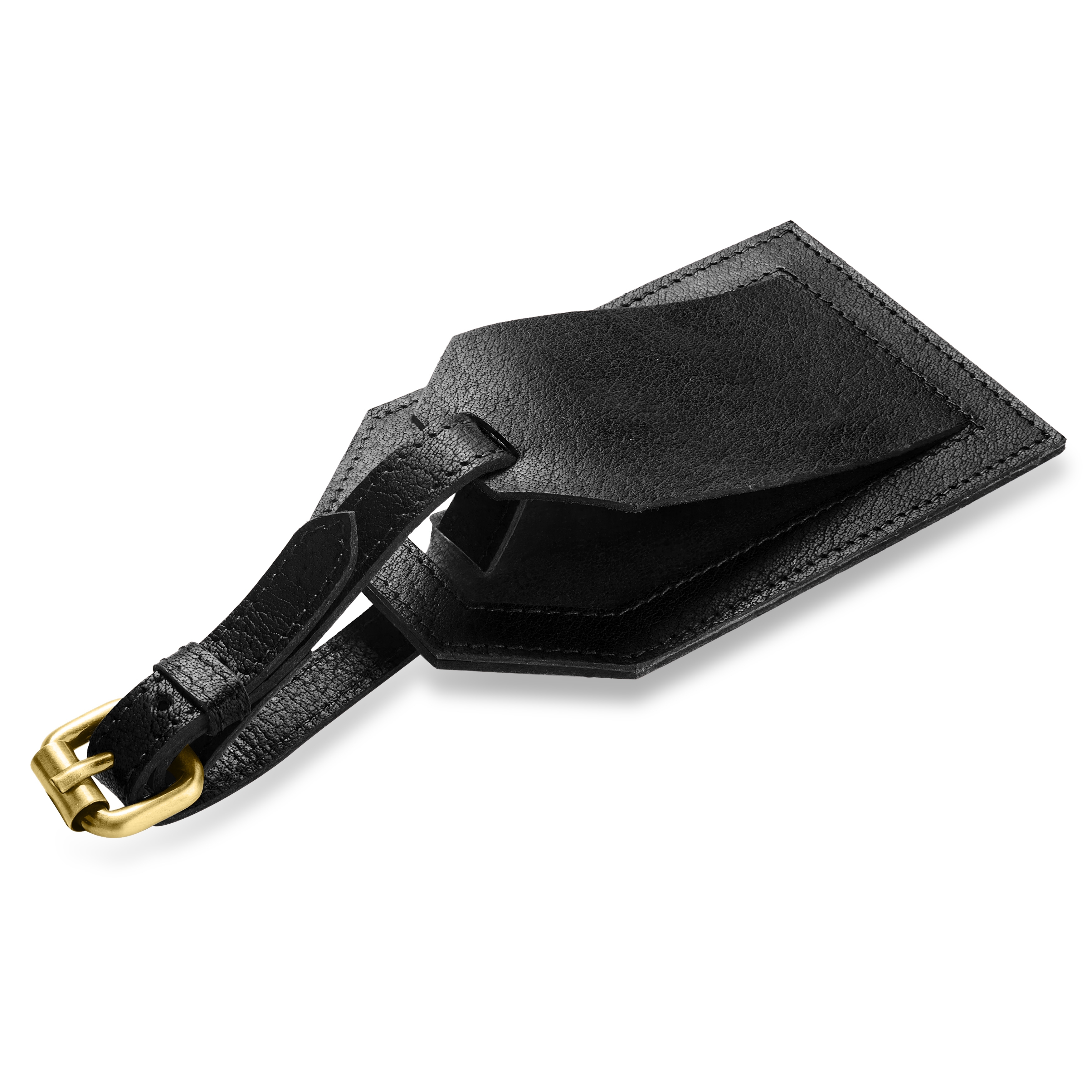 Luggage Tag | Black Full-Grain Buffalo Leather - 3