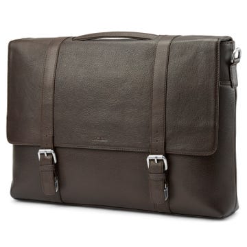Sam Dark-Brown Leather Messenger Bag