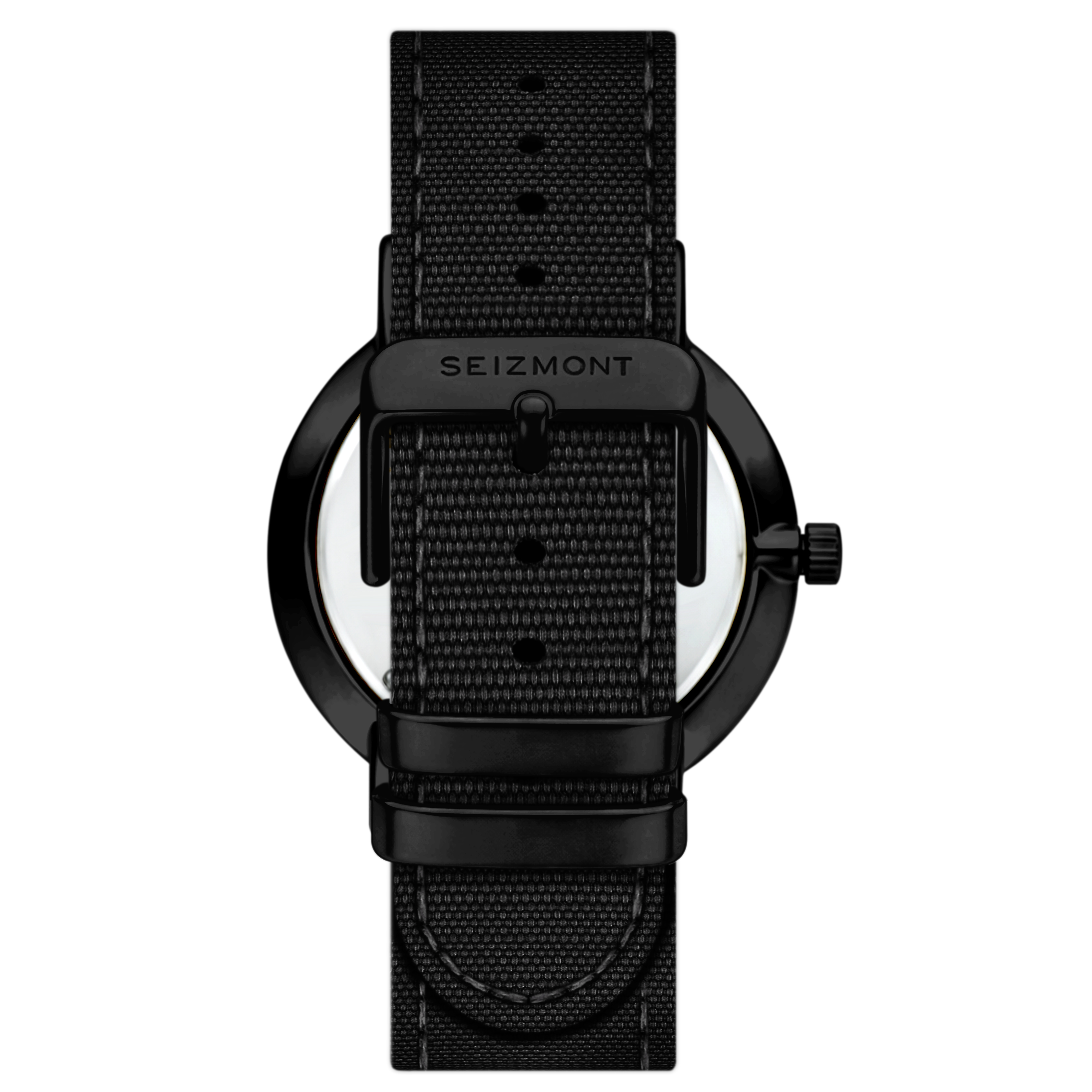 Moment | Μαύρο minimalist dress αναλογικό ρολόι quartz με μαύρο καντράν και μαύρο νάιλον λουράκι - 4