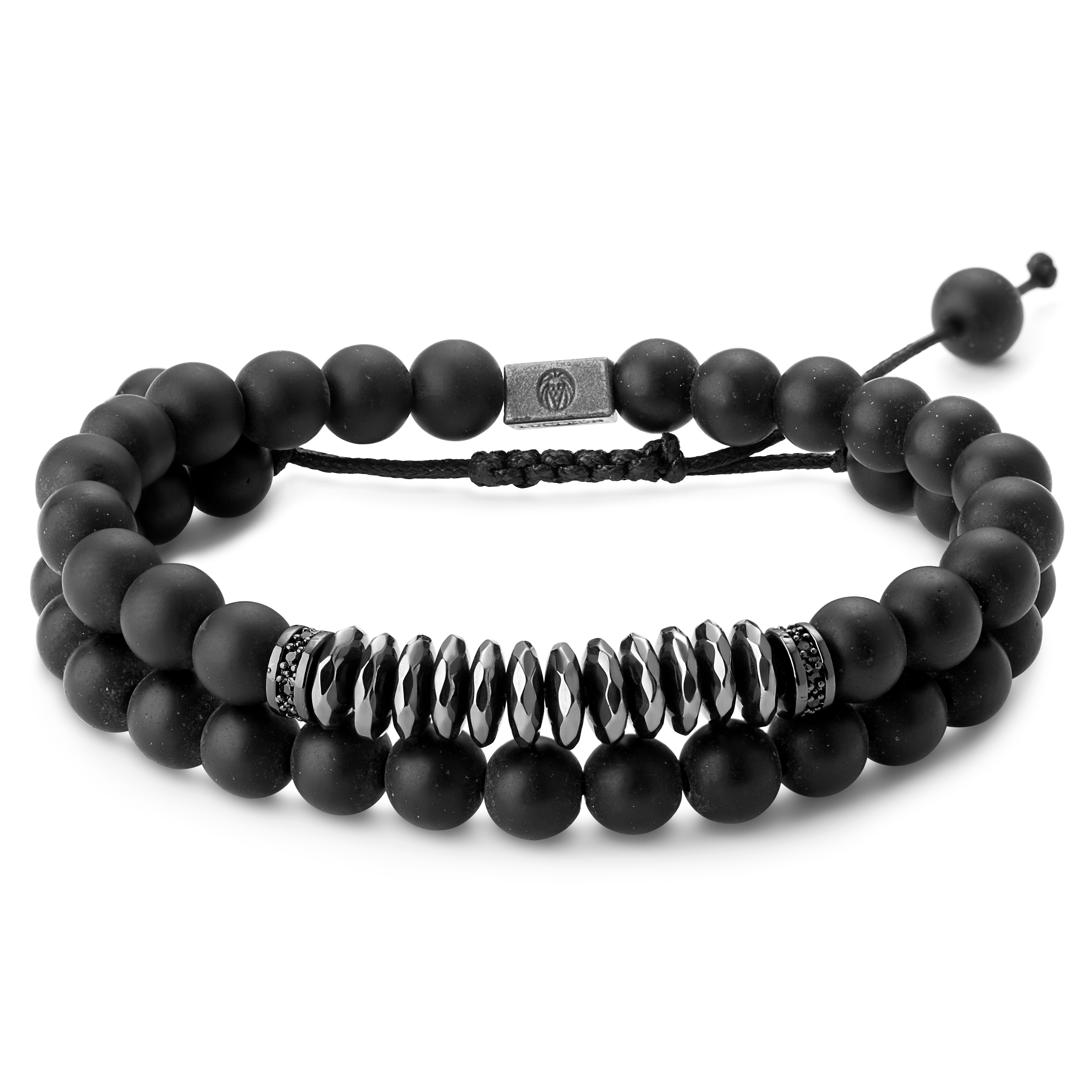 Premium Men's Bracelet Gift Box | Hematite, Onyx, Lava Stone, & Coconut - 5