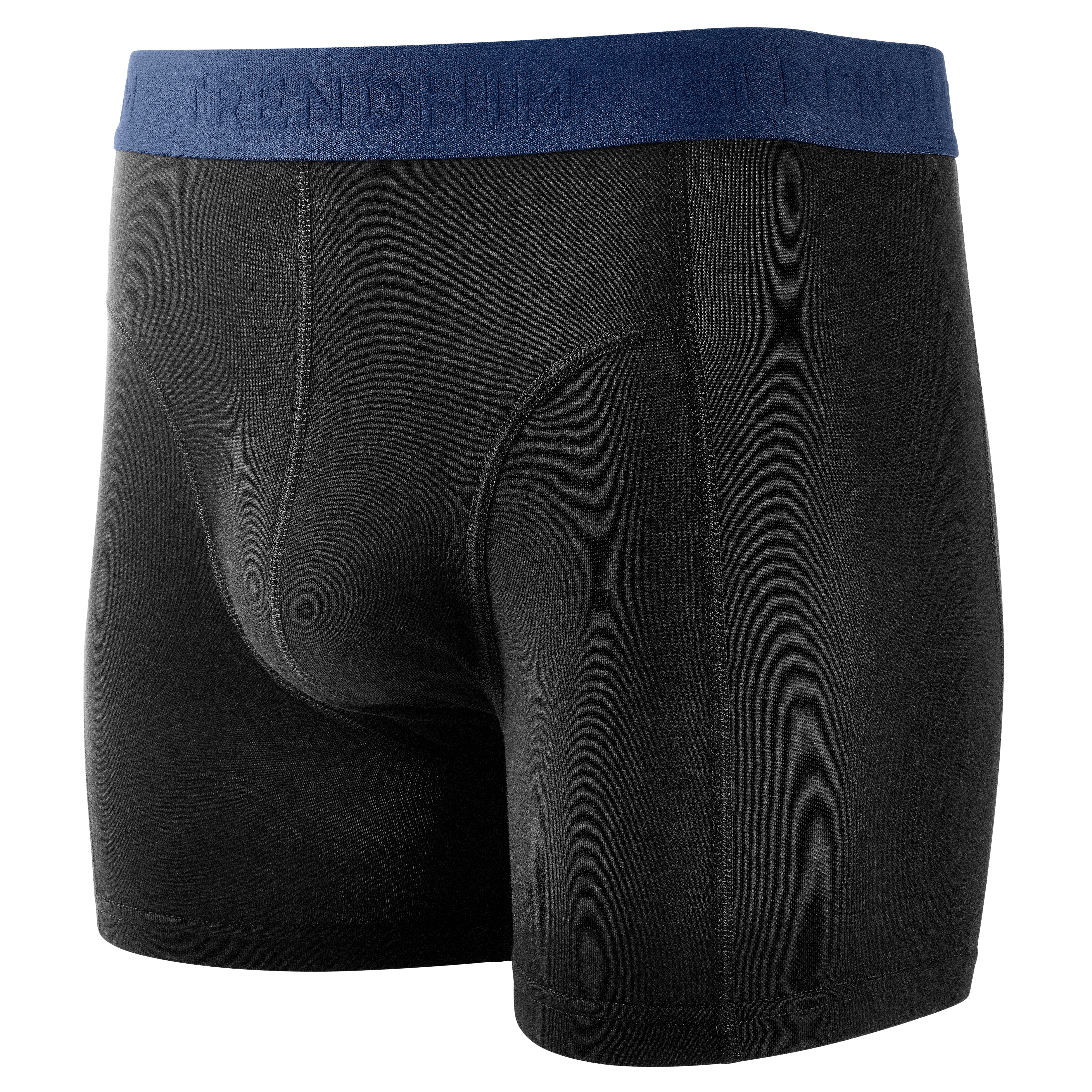 FreeFeel | Boxer en bamboo noir avec bande bleu marine - 2