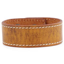Golden Brown Buffalo Leather Bracelet