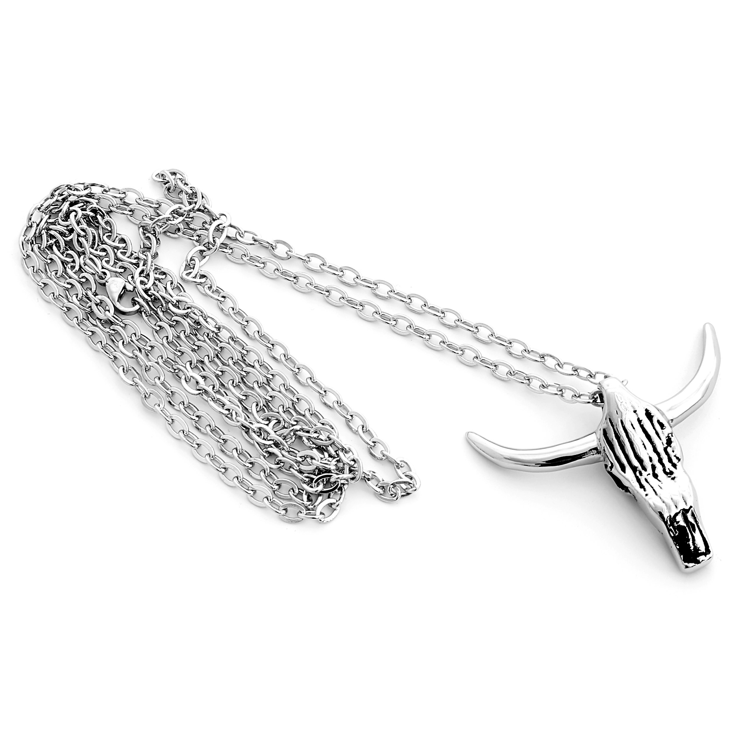 Hopeanvärinen biisonin pää -riipus - 2