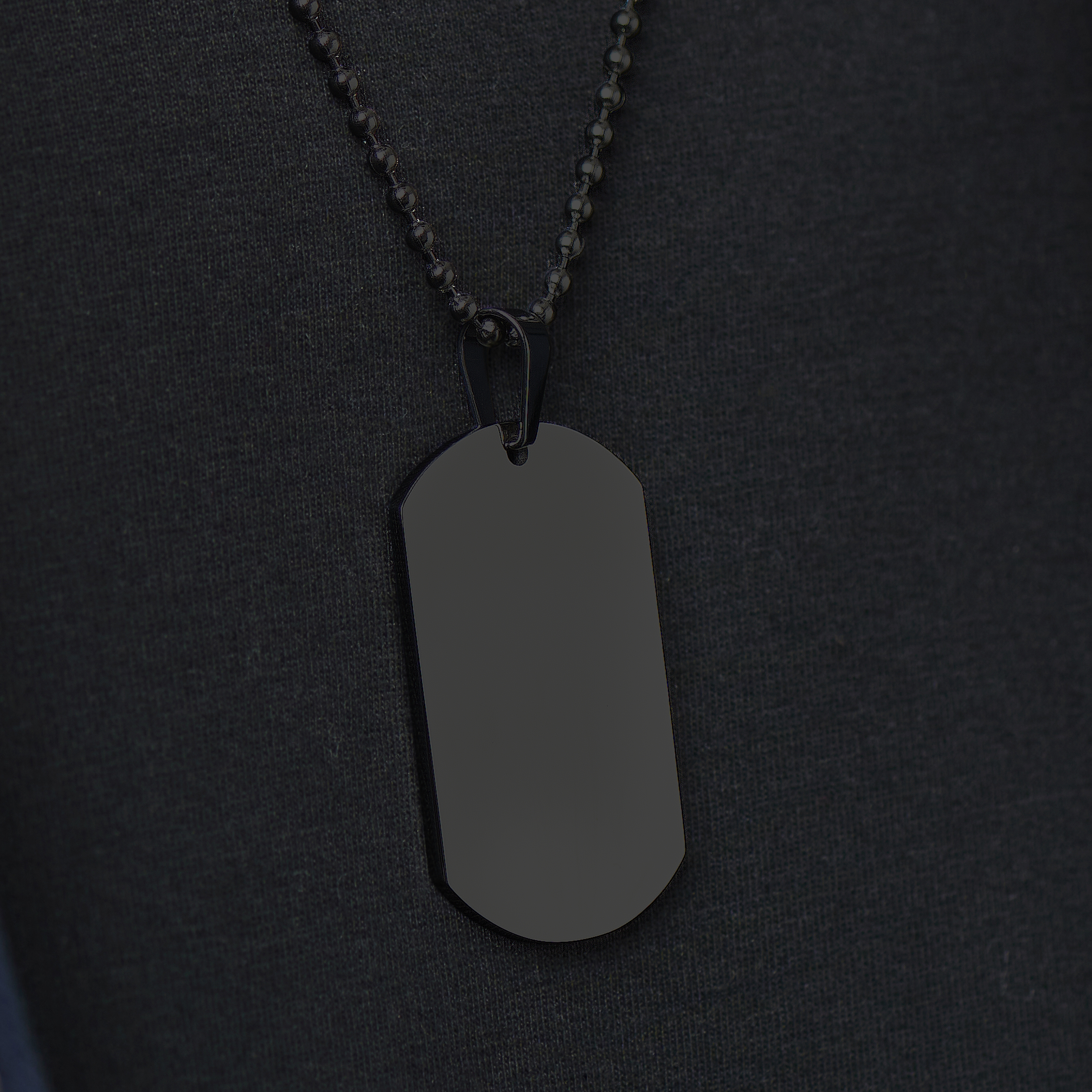 Black IP plated stainless steel RT Elements Dog Tag necklace