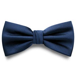 Navy Blue Pre-Tied Grosgrain Bow Tie