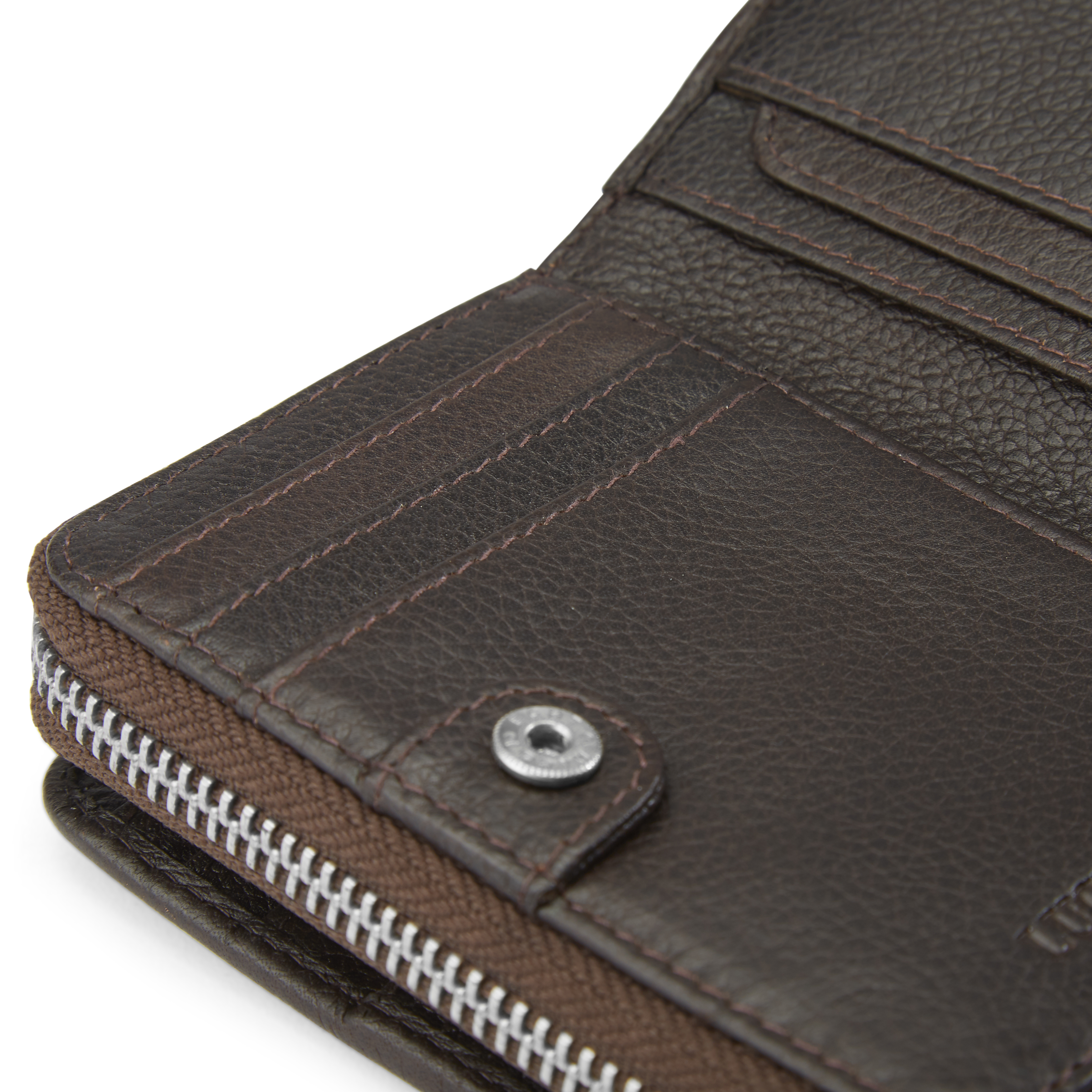 Cartera de cuero marrón oscuro con bloqueo RFID Lorn - 8