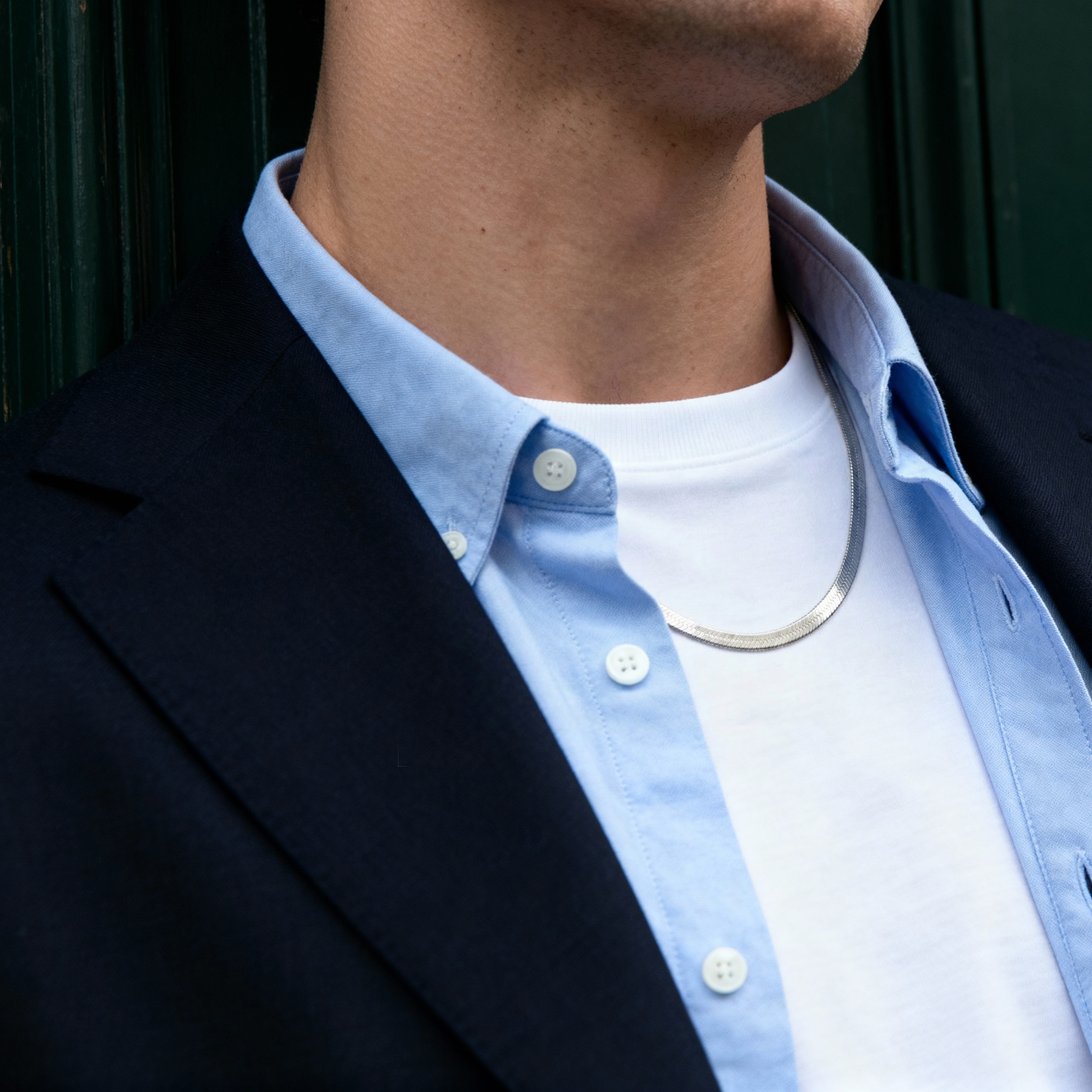 Essentials | 6 mm Silver-Tone Herringbone Chain Necklace - 2