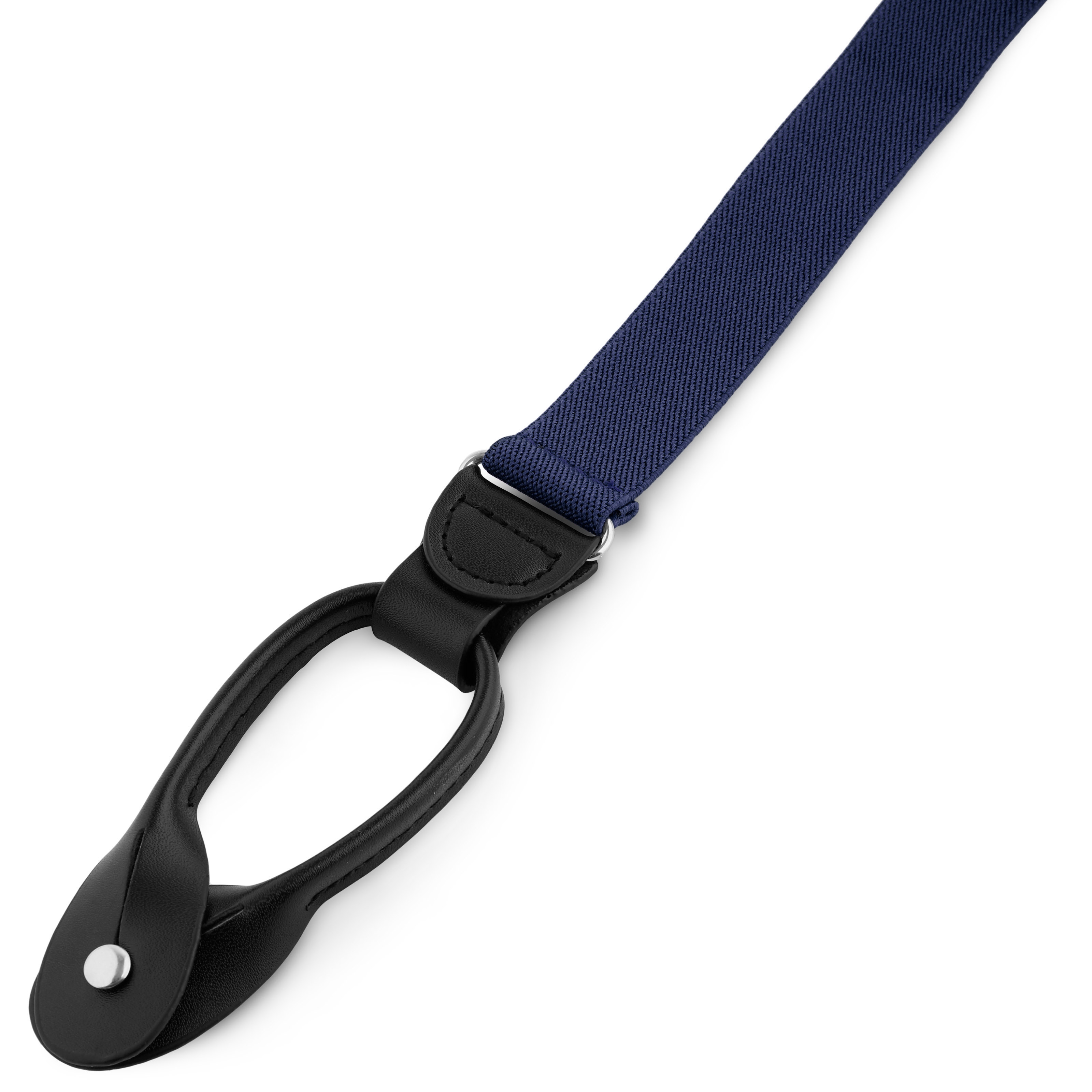 Slim Deep Blue Split Button Braces - 2