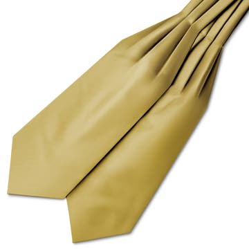 Cravată ascot galben-muștar satinată