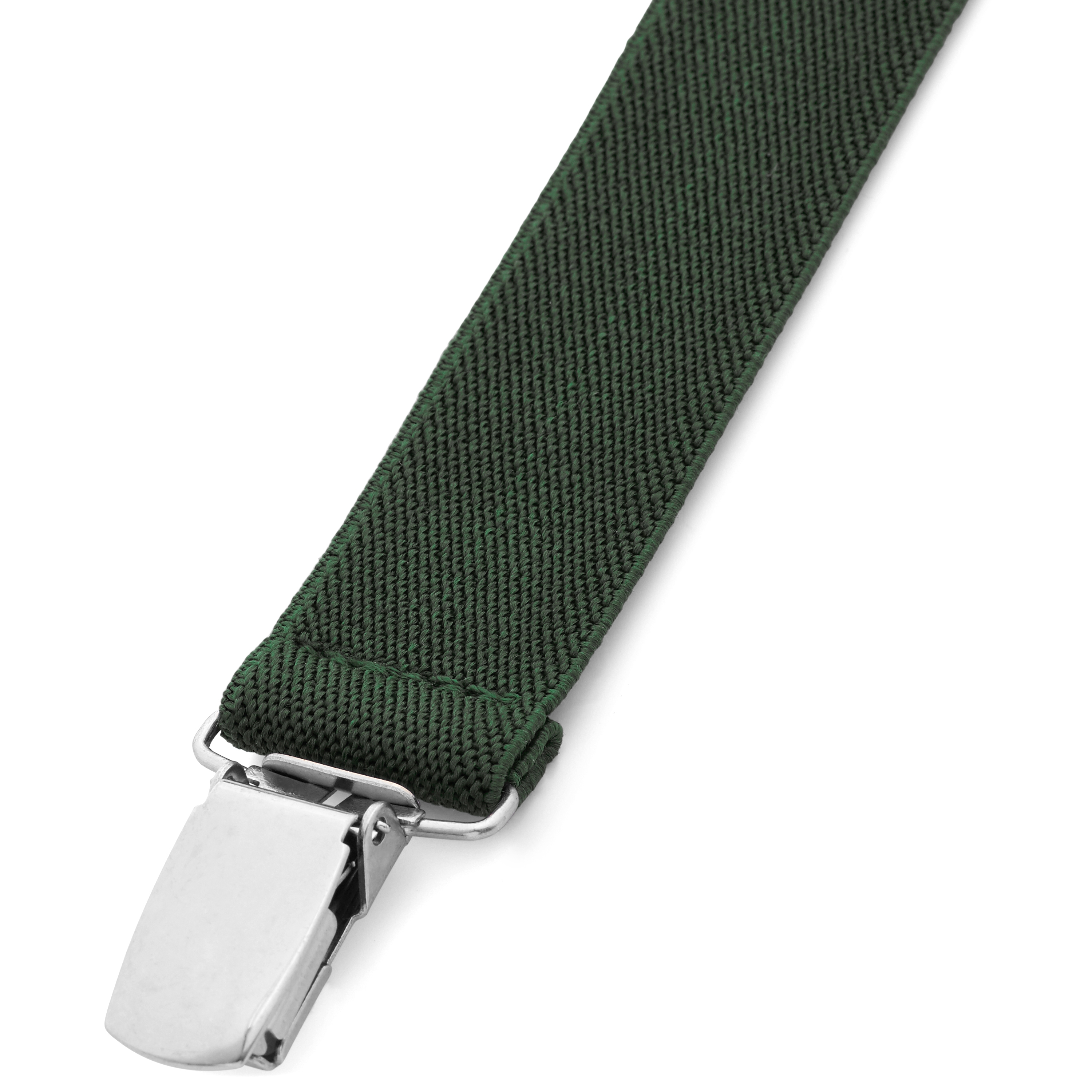 Dark Green Slim Clip-On Suspenders - 3