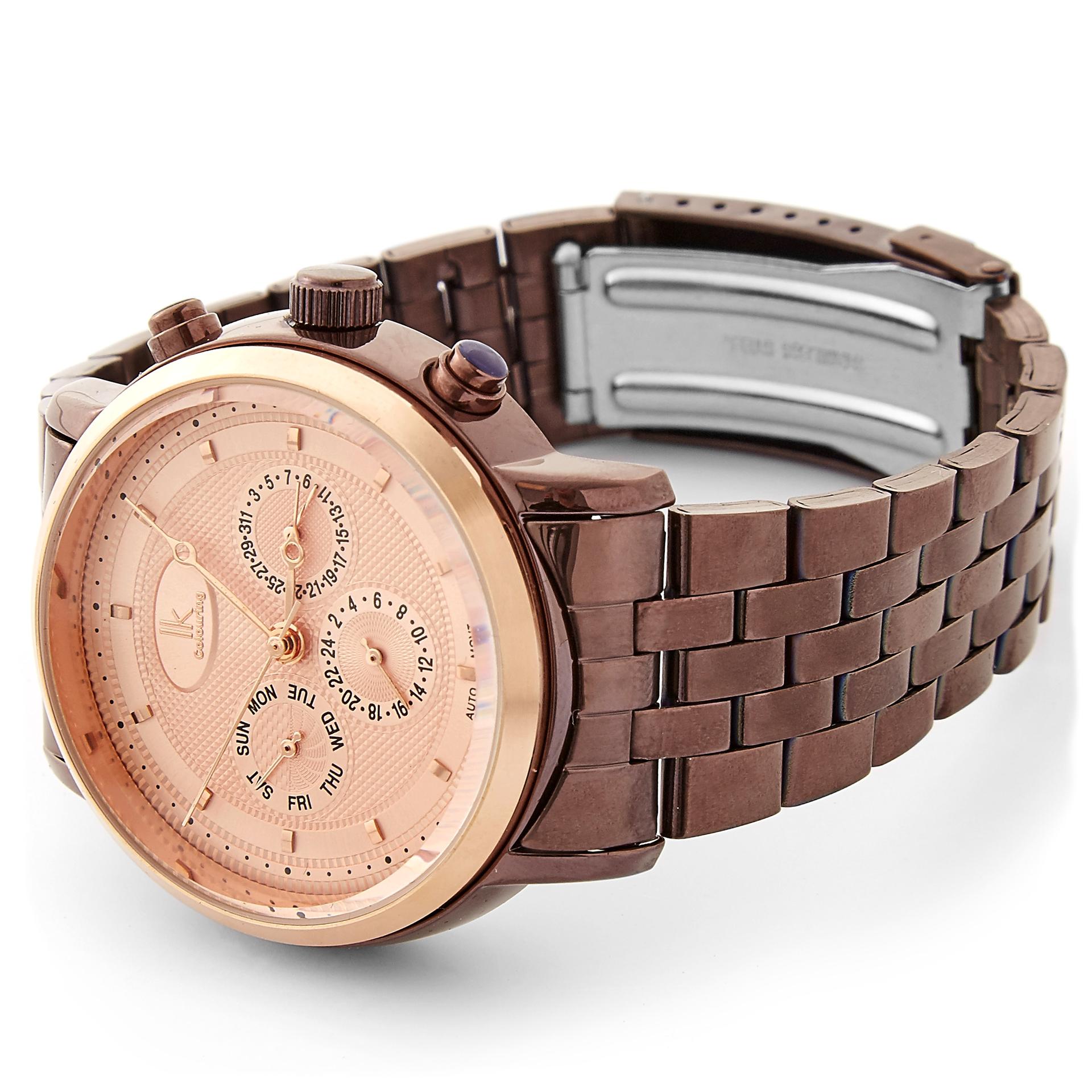 Horloge met zwarte drievoudige wijzerplaat | Op voorraad | IK Colouring Horloge met zwarte drievoudige wijzerplaat | Op voorraad | IK Colouring