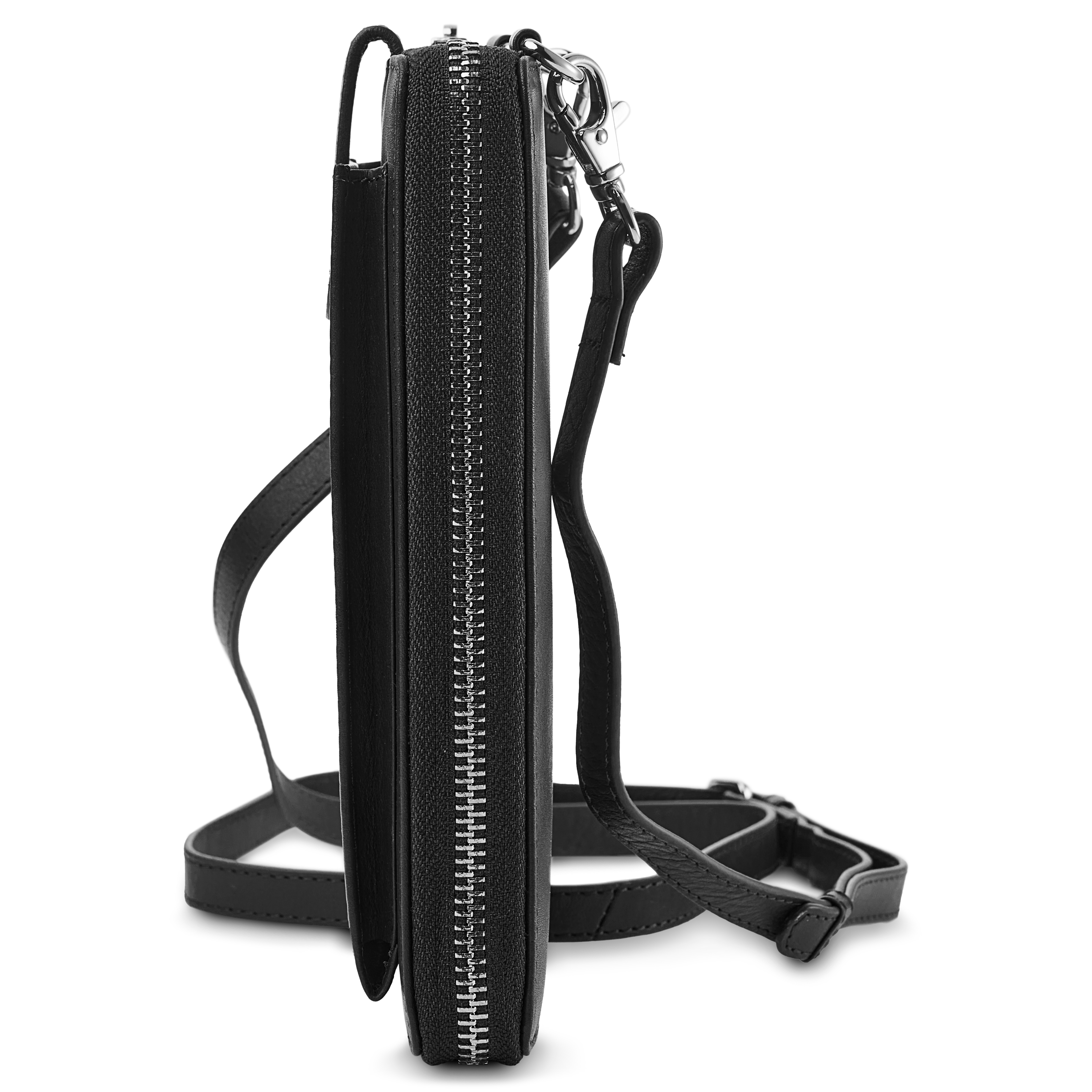 Black Leather Mobile Phone Bag - 3