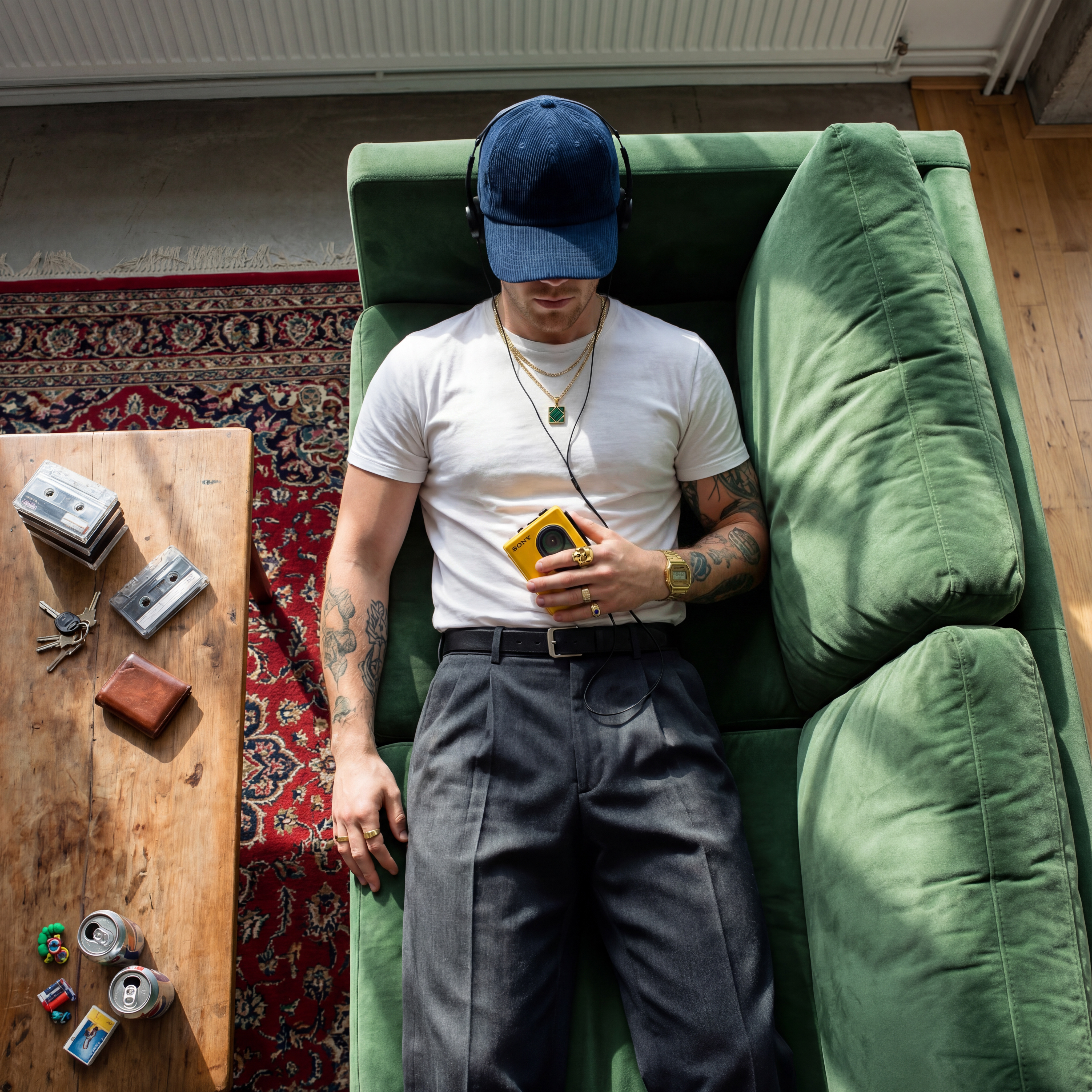 Cruz | Collana quadrata di agata verde in color oro - 5