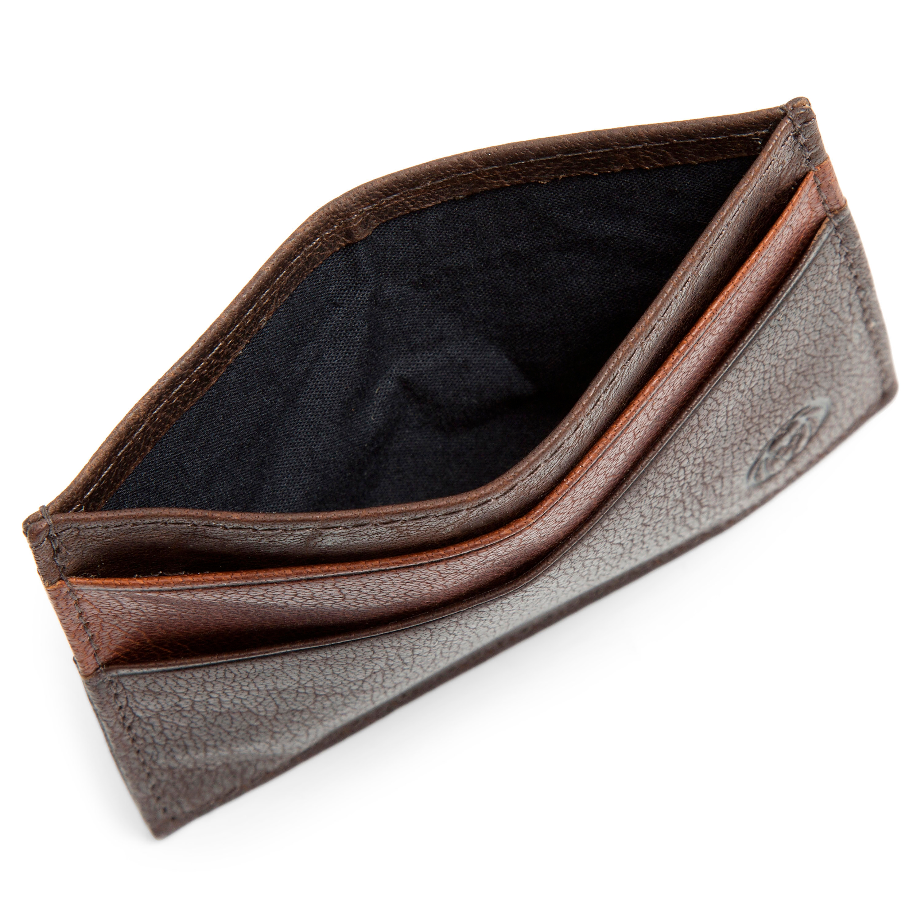 Montreal Mini Brown & Tan RFID Leather Card Holder - 5