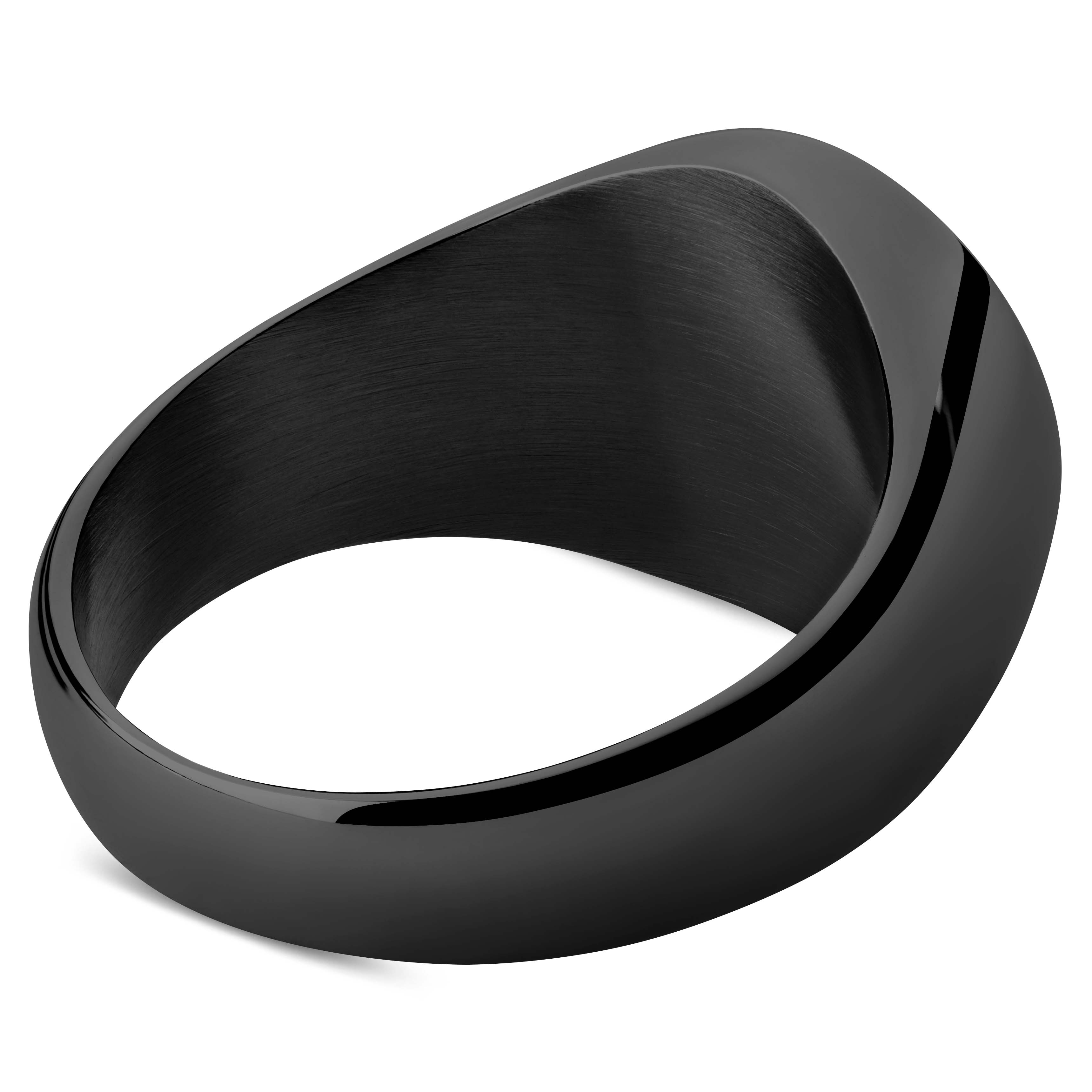 Chevalière Ankh en acier noir - 6