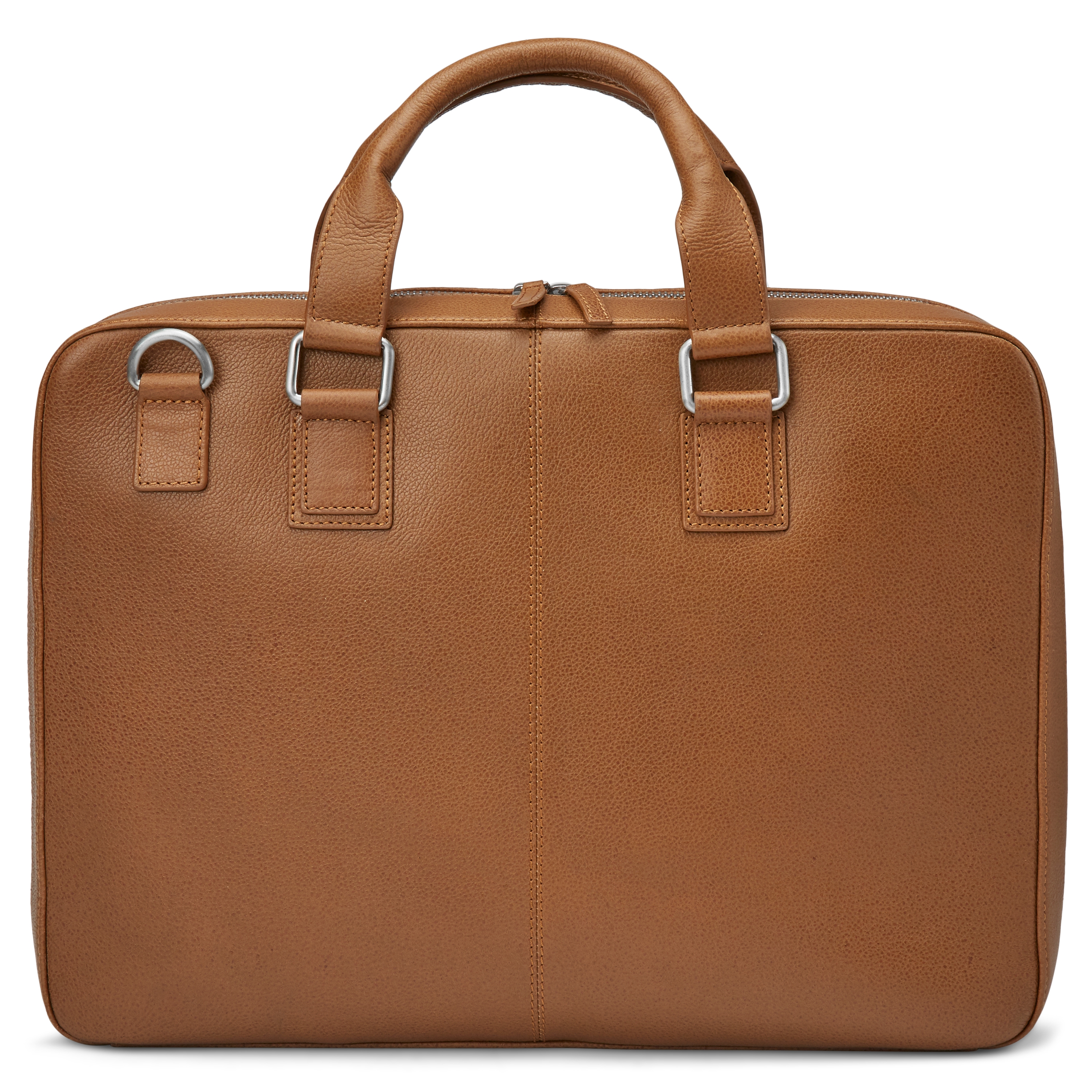 Scott Tan Leather Laptop Briefcase - 4