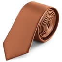 Konyakszínű vékony szatén nyakkendő - 6 mm Konyakszínű vékony szatén nyakkendő - 6 mm