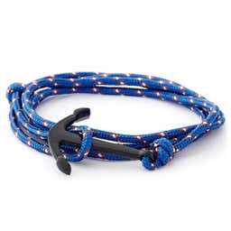 Cobalt Blue & Black Anchor Bracelet