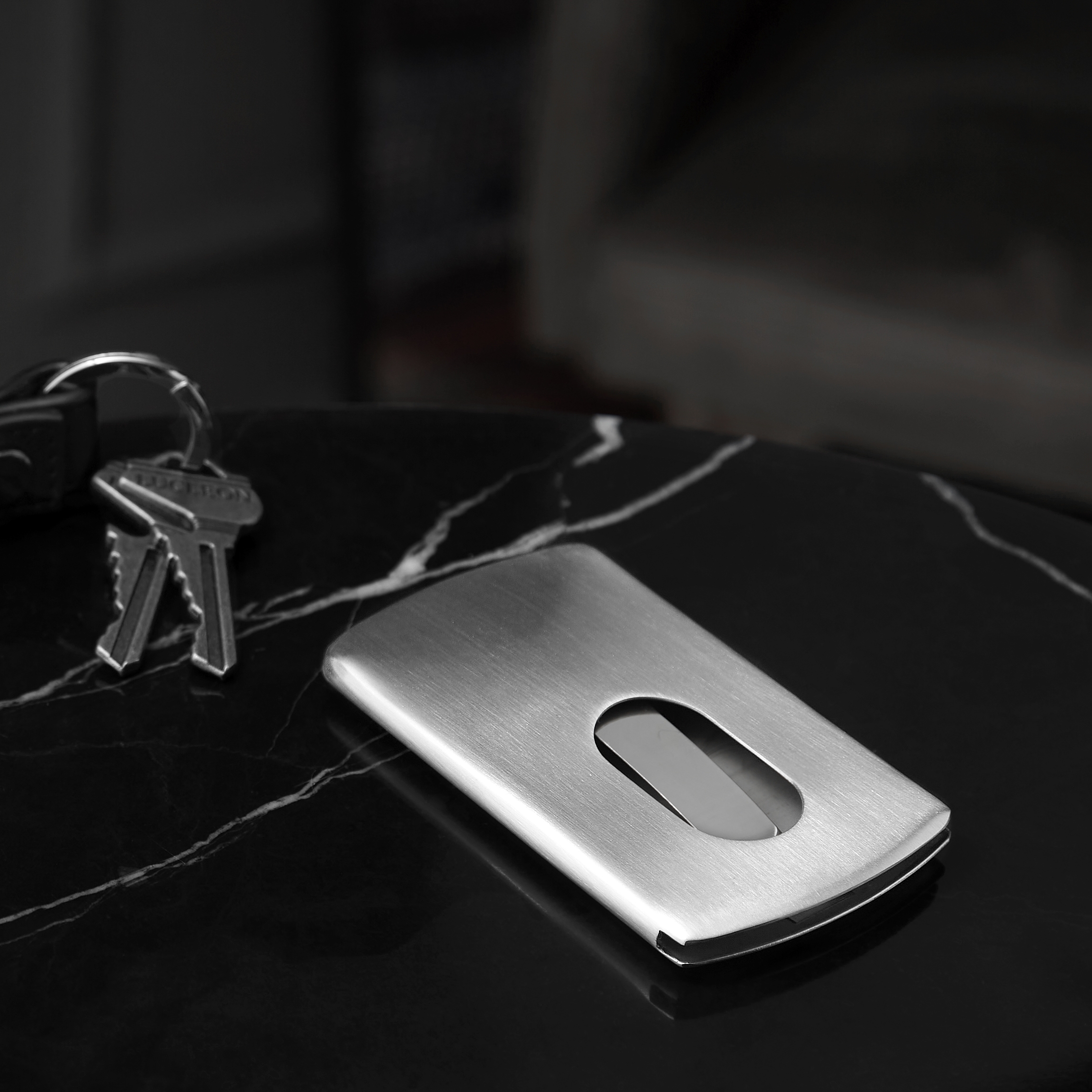 Slotted Stainless Steel Credit Card Holder - 3