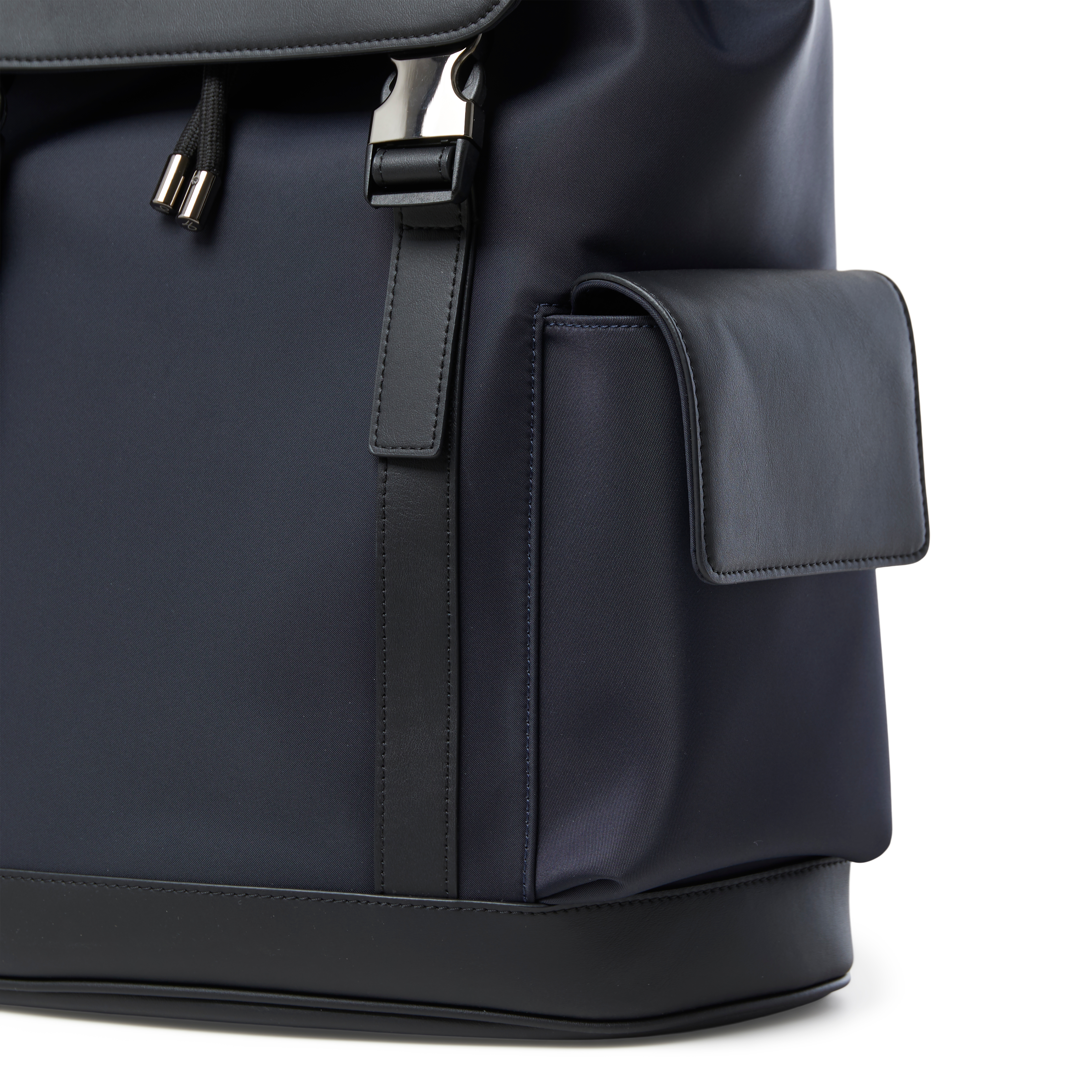 Fibron | Navy Microfiber Backpack - Double Buckle - 4